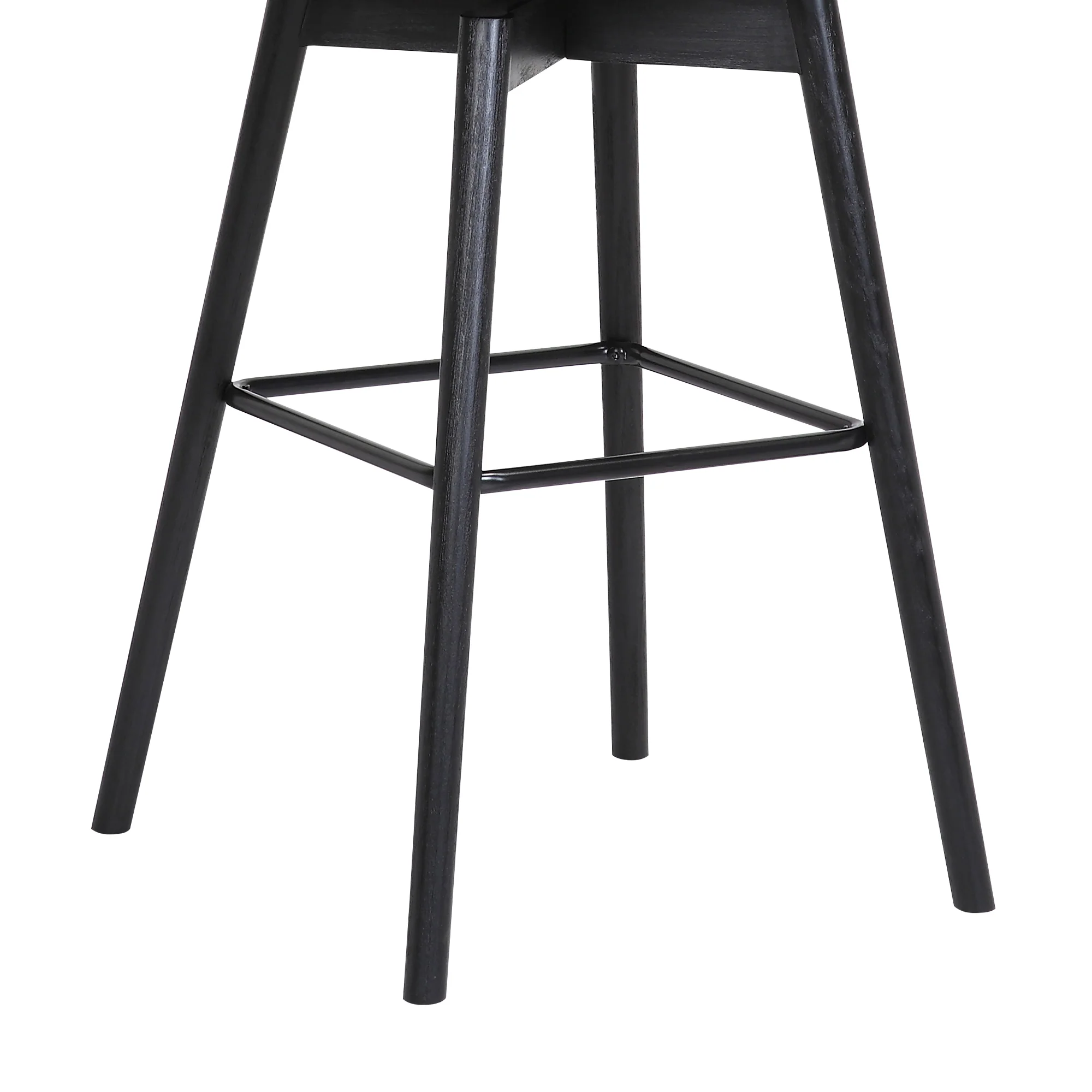 Sicily 26" Swivel Black Wood Counter Stool in Gray Faux Leather By Armen Living - Image 7