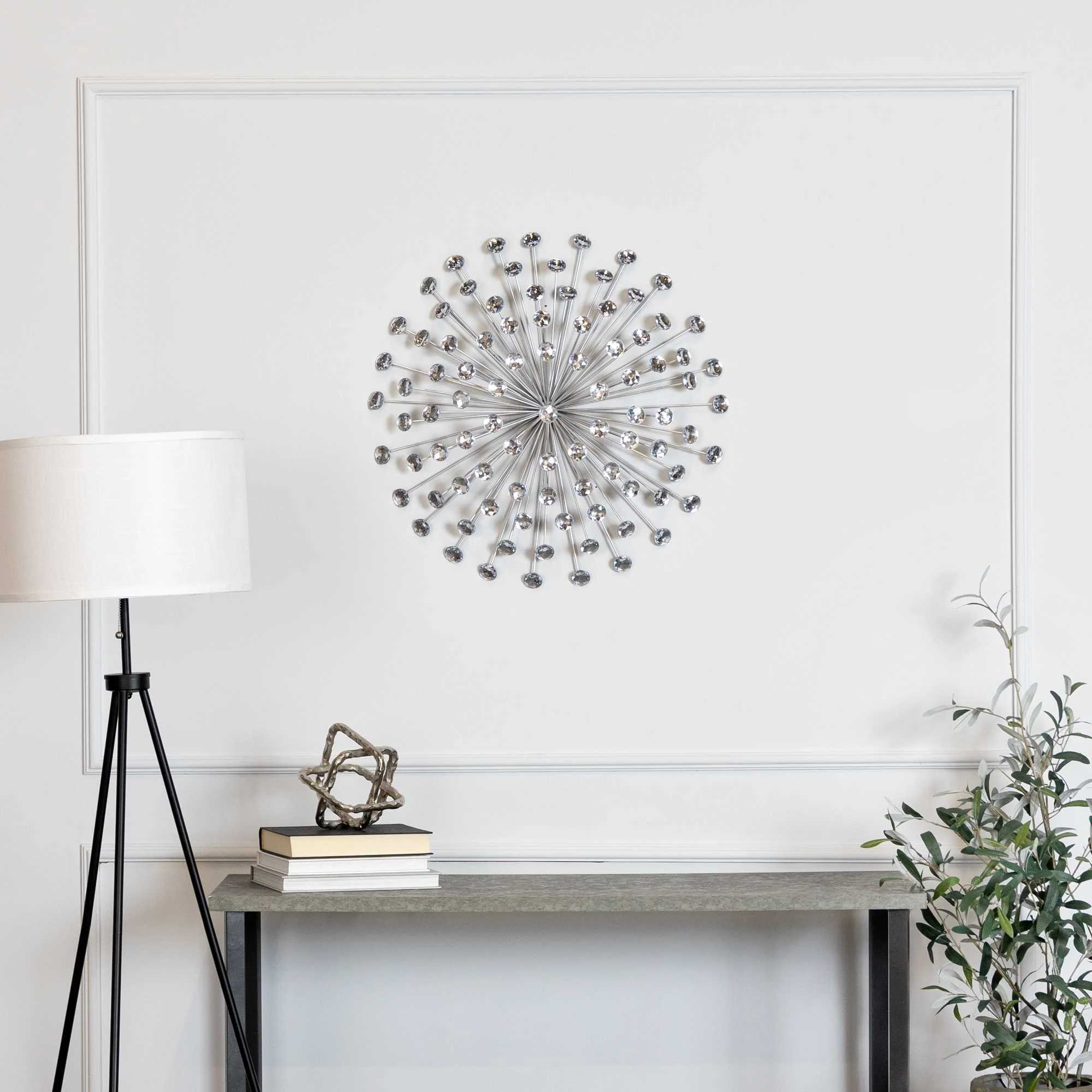 Silver Acrylic Burst Metal Wall Decor By Homeroots