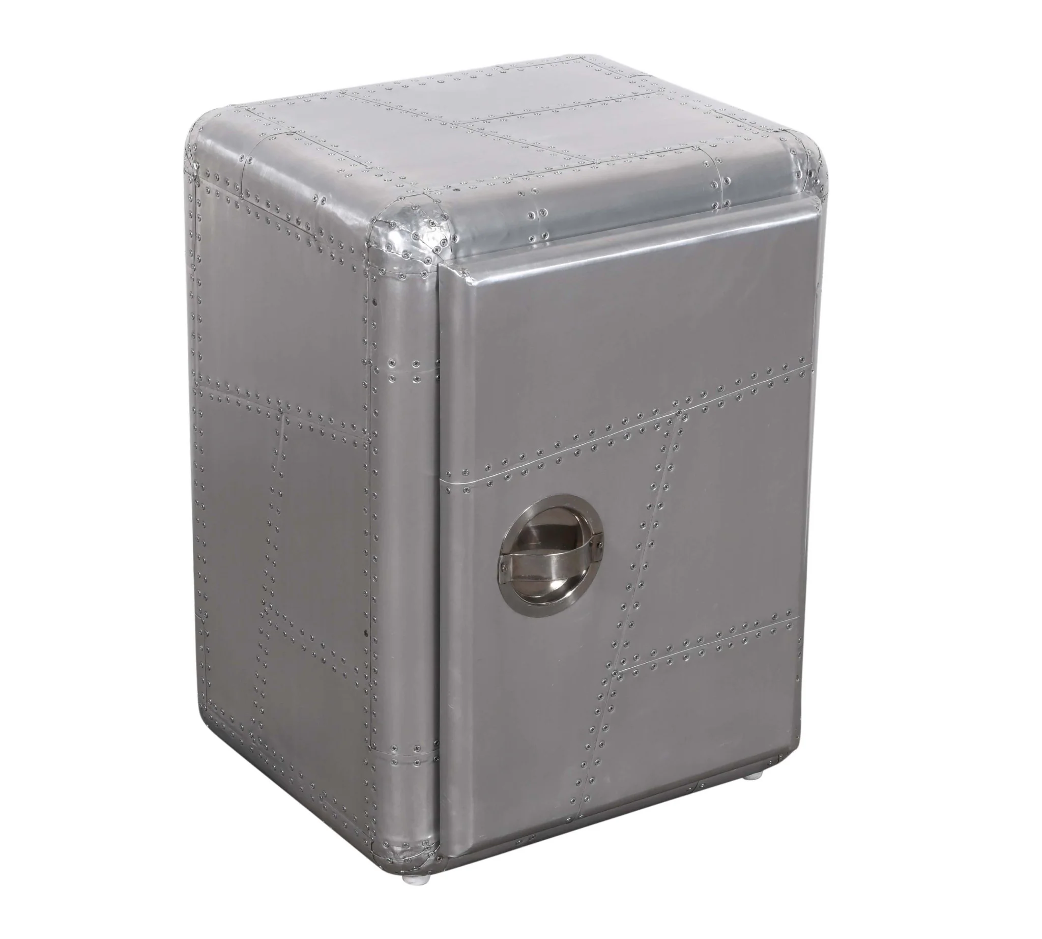 Silver Aluminum Standard Accent Cabinet With One Shelf By Homeroots