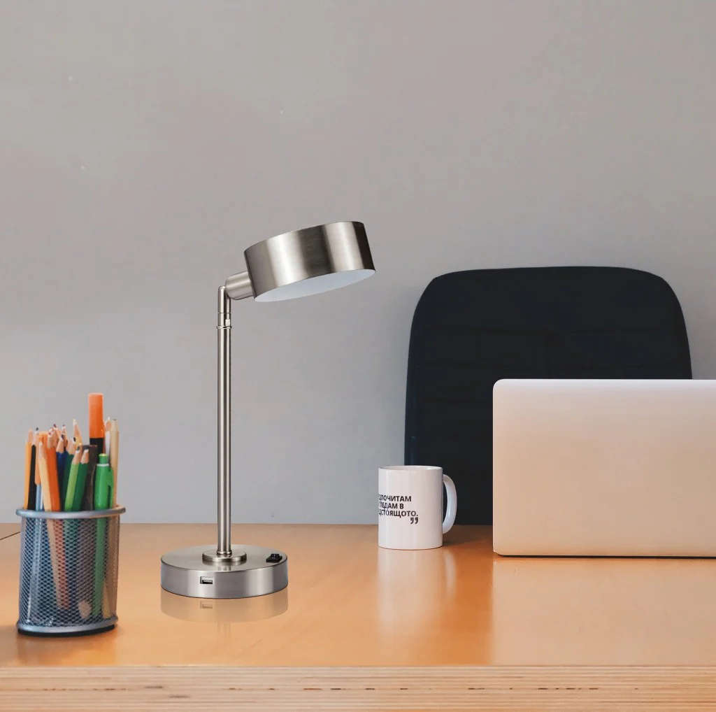 Silver Metal LED Table Lamp By Homeroots