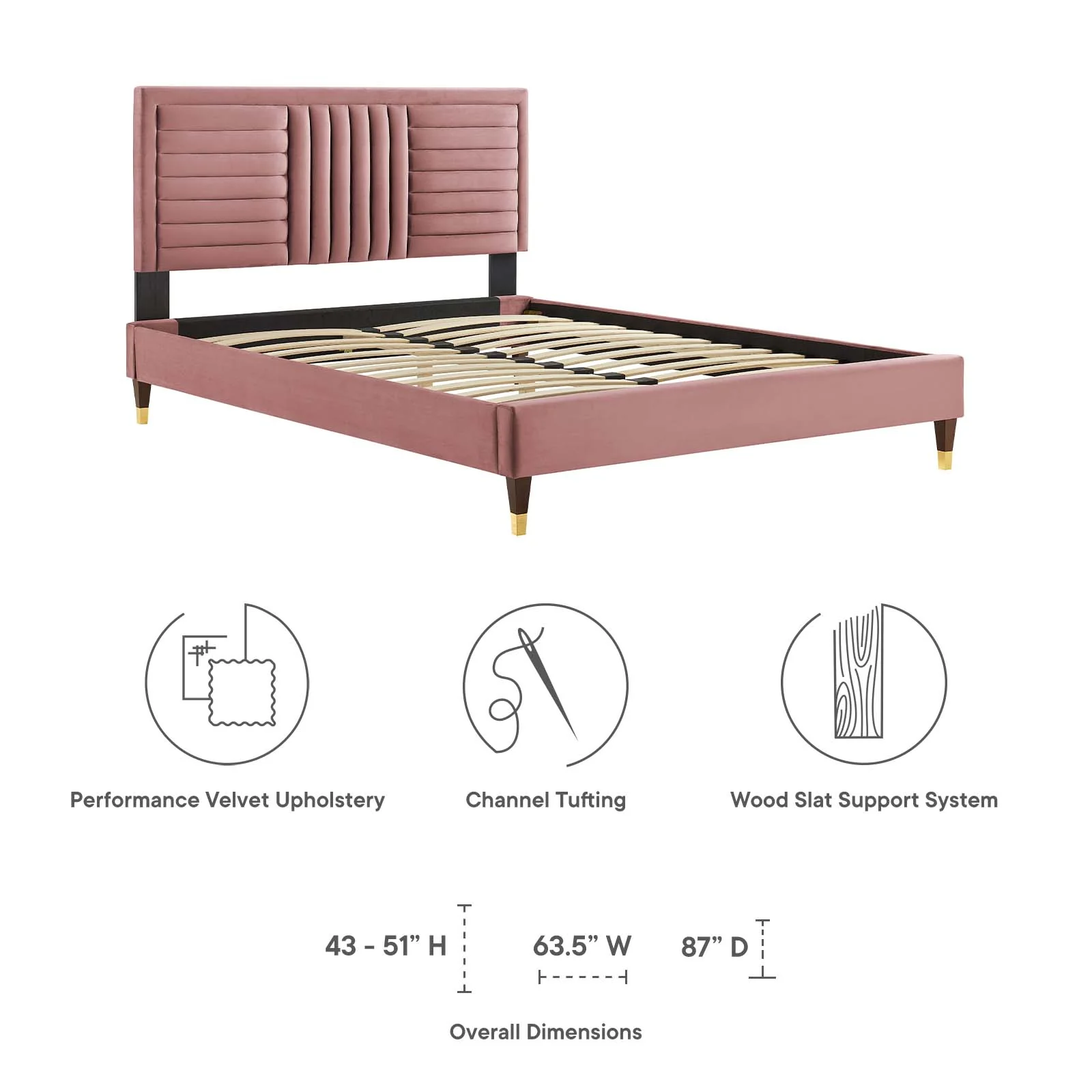 Sofia Channel Tufted Performance Velvet Full Platform Bed By Modway - MOD-6995 - Image 14