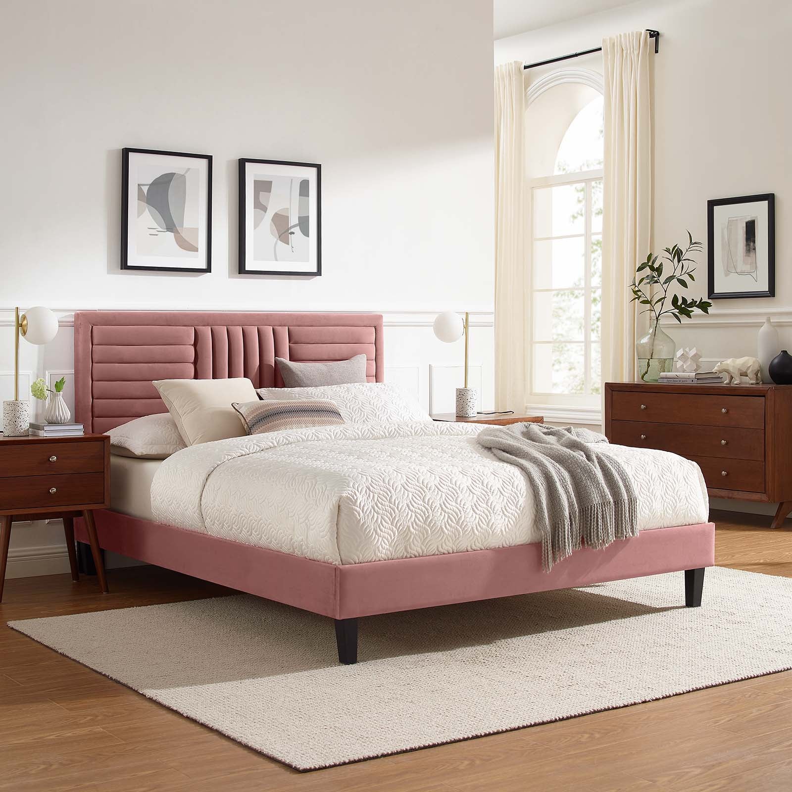 Sofia Channel Tufted Performance Velvet King Platform Bed By Modway - MOD-7011 - Image 15