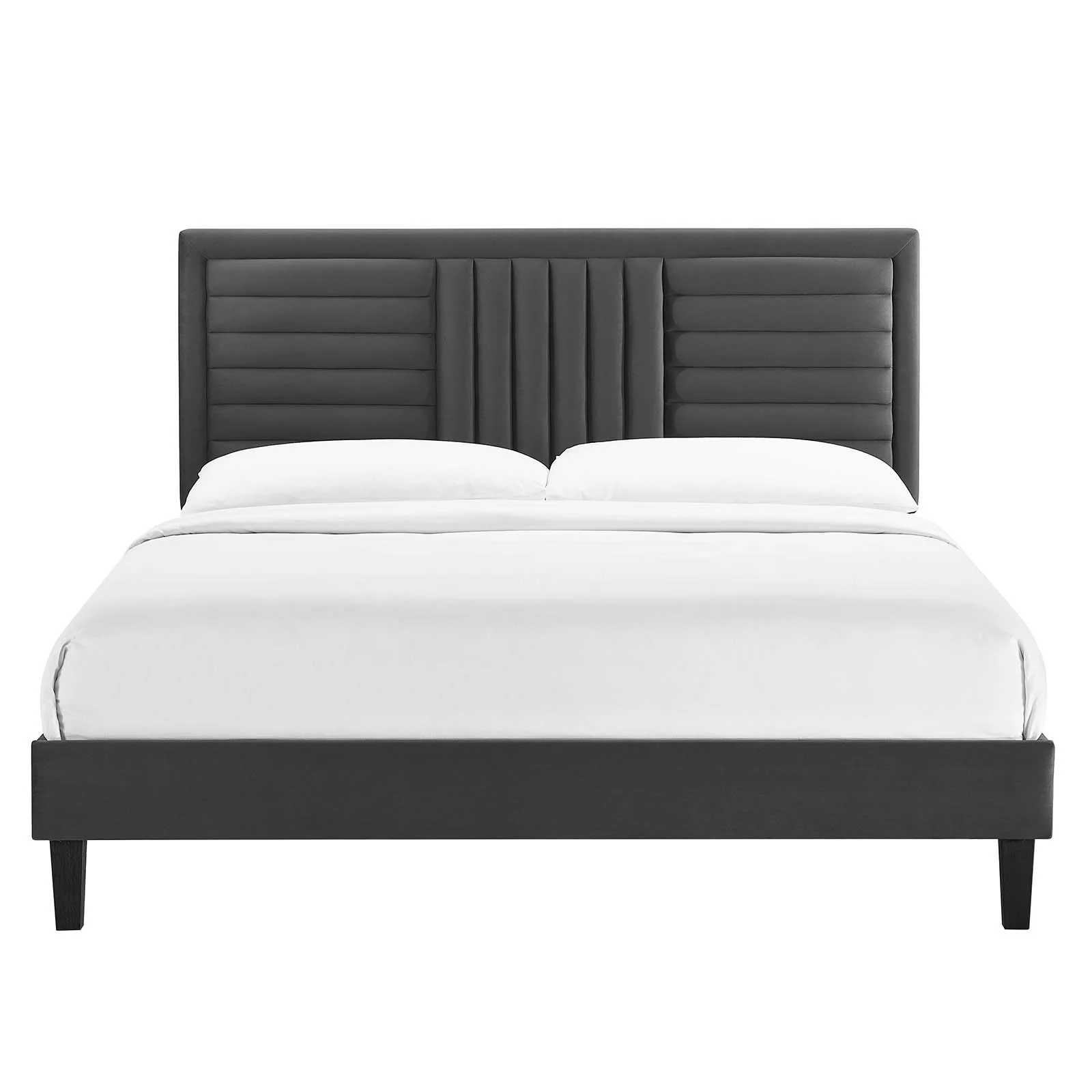 Sofia Channel Tufted Performance Velvet King Platform Bed By Modway - MOD-7011 - Image 3