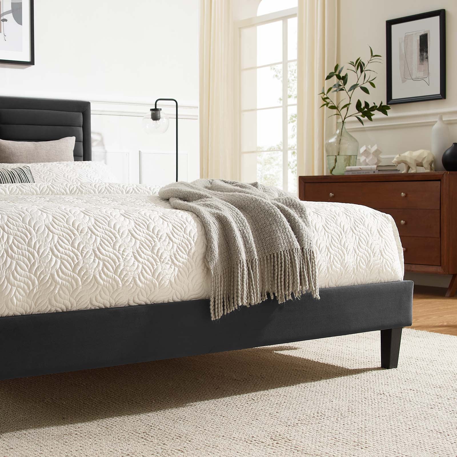Sofia Channel Tufted Performance Velvet King Platform Bed By Modway - MOD-7011 - Image 7