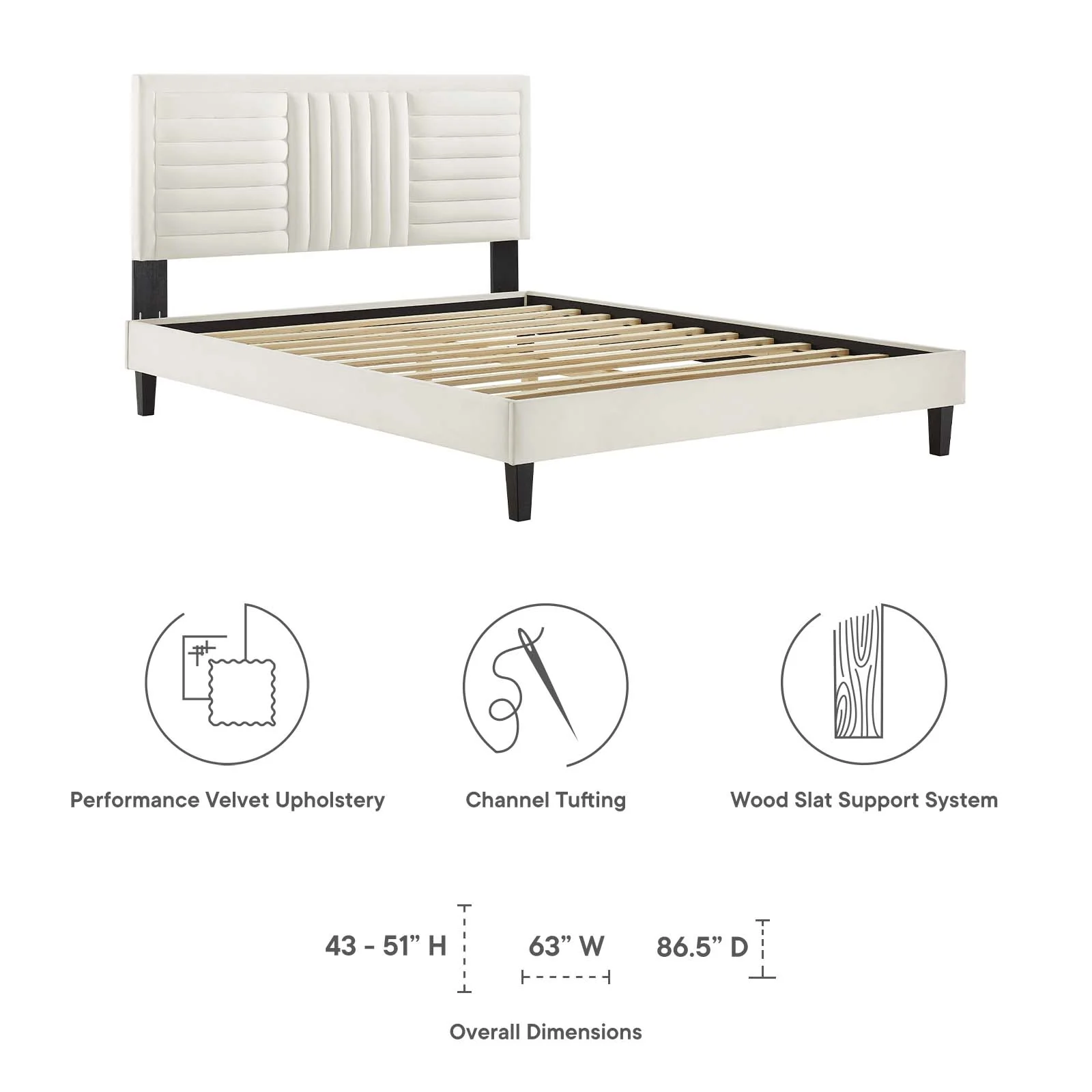 Sofia Channel Tufted Performance Velvet Queen Platform Bed By Modway - MOD-6975 - Image 29