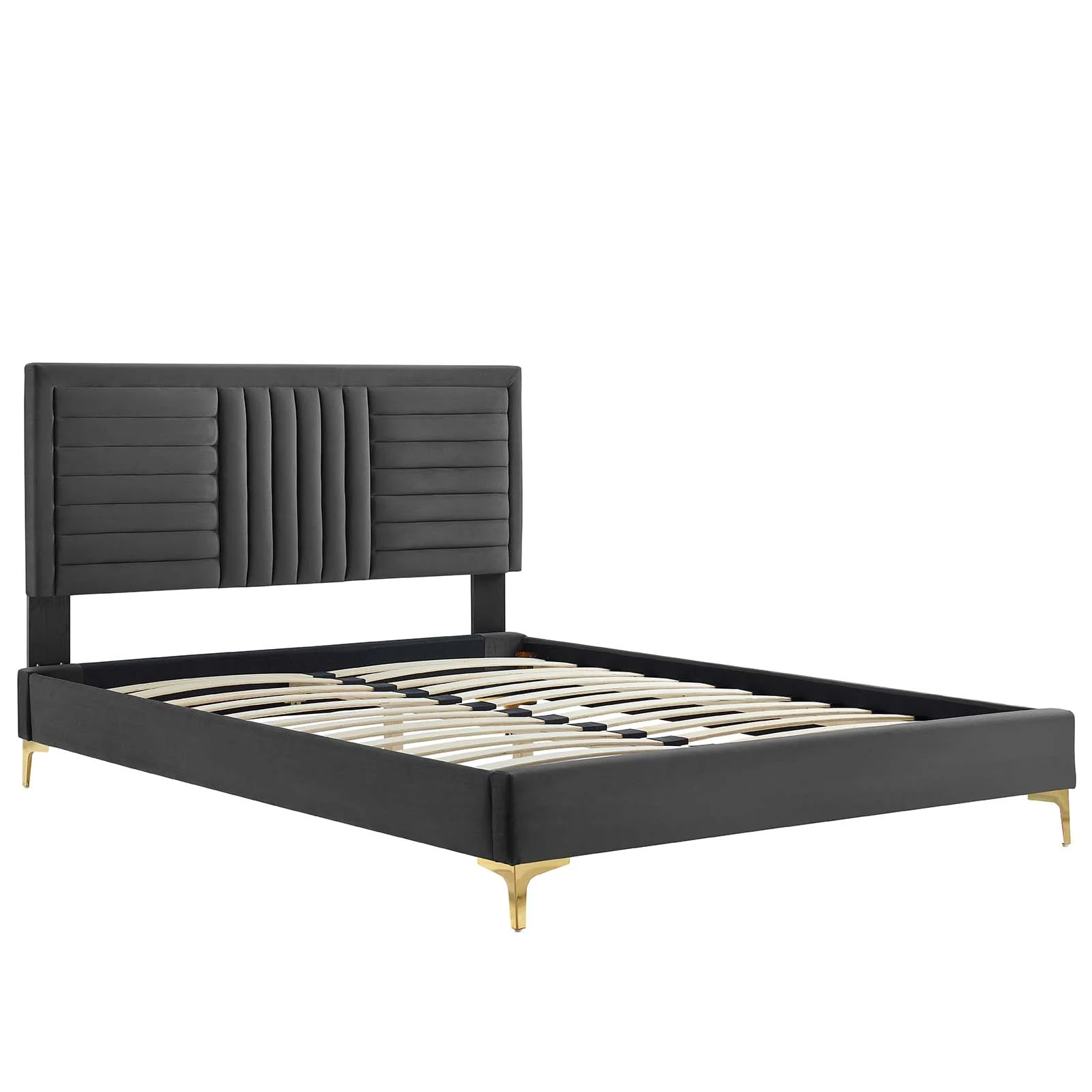 Sofia Channel Tufted Performance Velvet Twin Platform Bed By Modway - MOD-6991 - Image 5