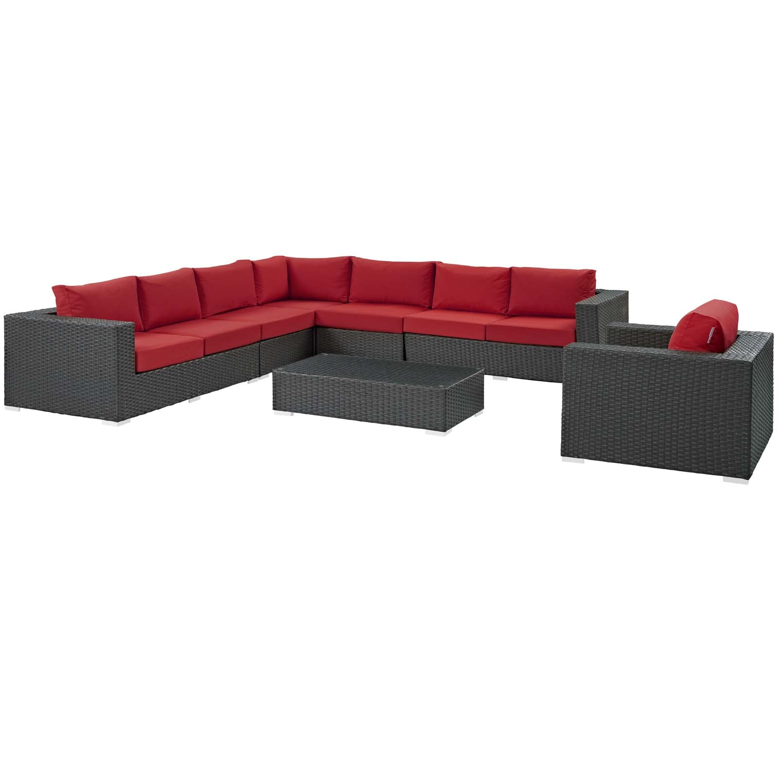 Sojourn 7 Piece Outdoor Patio Sunbrella® Sectional Set By Modway - EEI-2013 - Image 2
