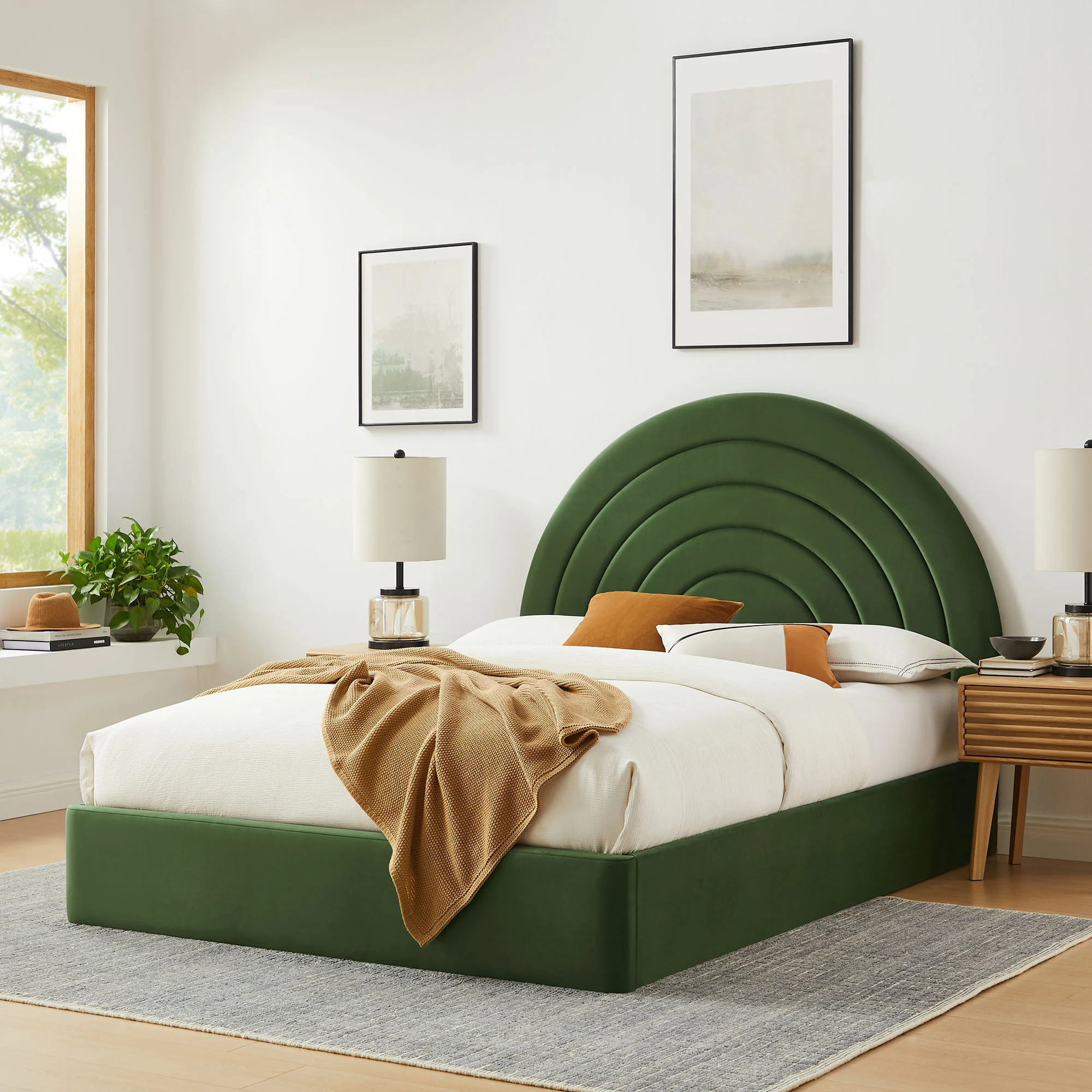 Solana Arched Performance Velvet Full Platform Bed by Modway - Image 25