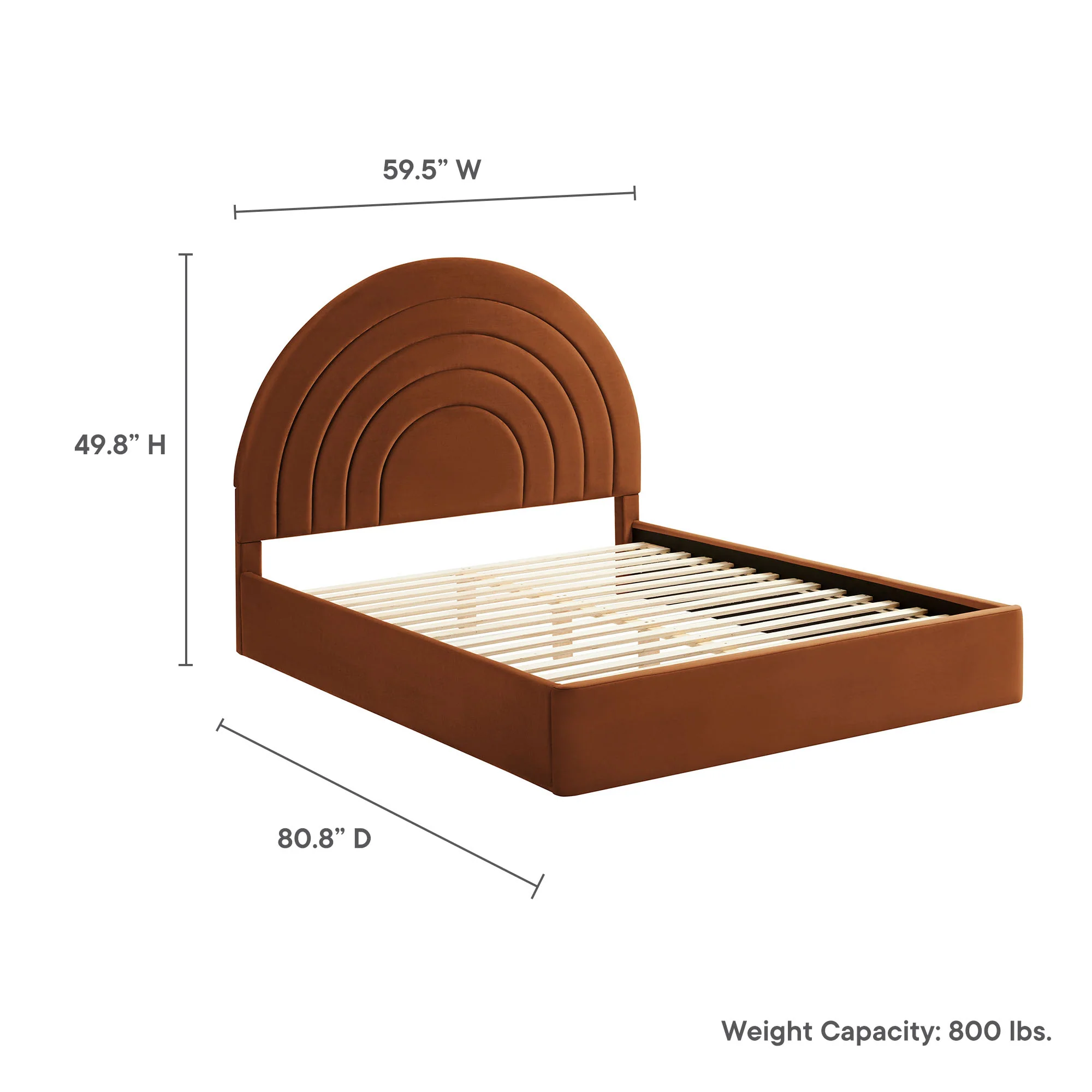 Solana Arched Performance Velvet Full Platform Bed by Modway - Image 45