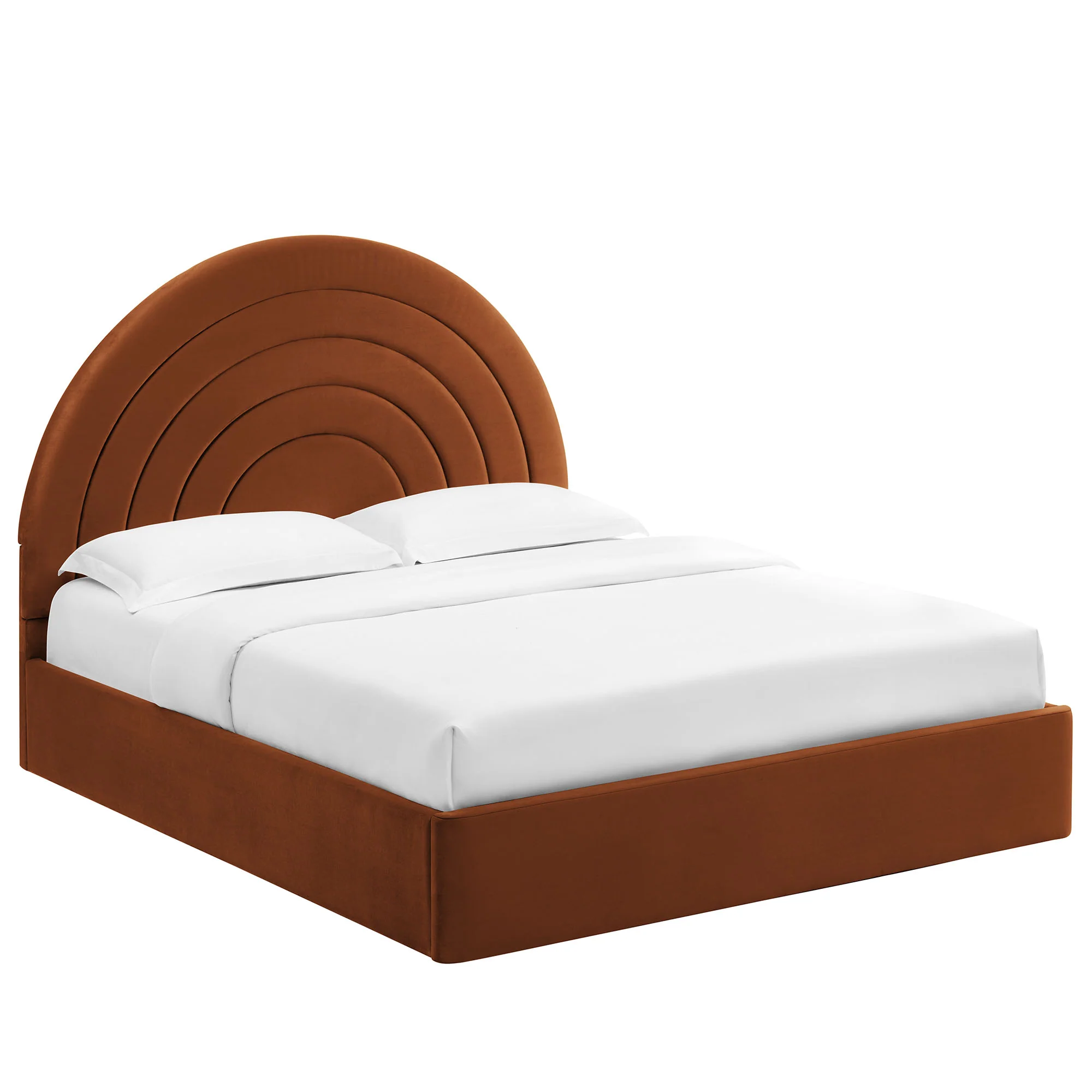 Solana Arched Performance Velvet Queen Platform Bed by Modway - Image 37