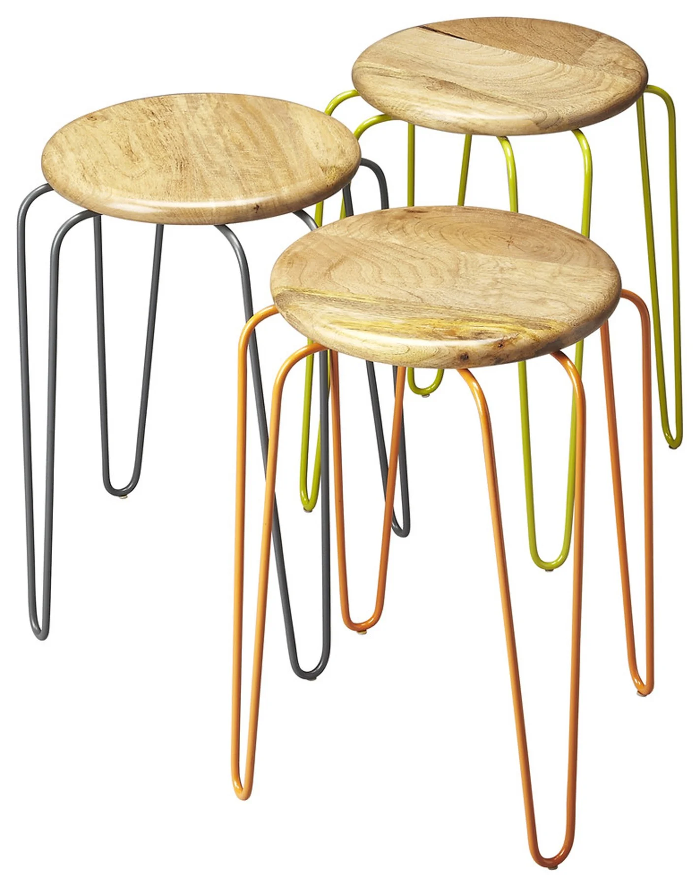 Stackable Iron Colored Stools By Homeroots