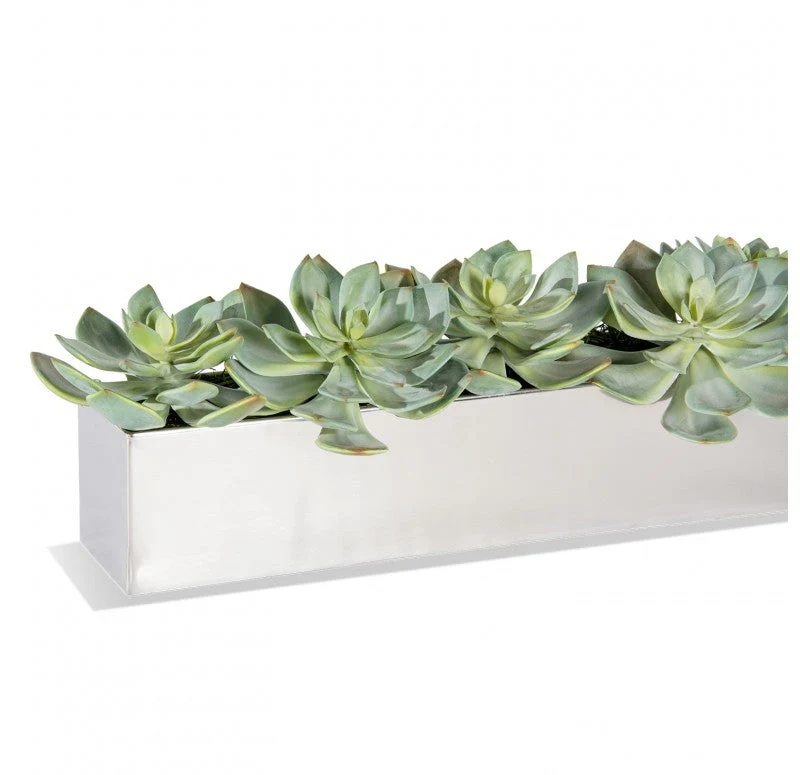 Stainless Table Planter/ Vase, 20"L By Gold Leaf - Image 4