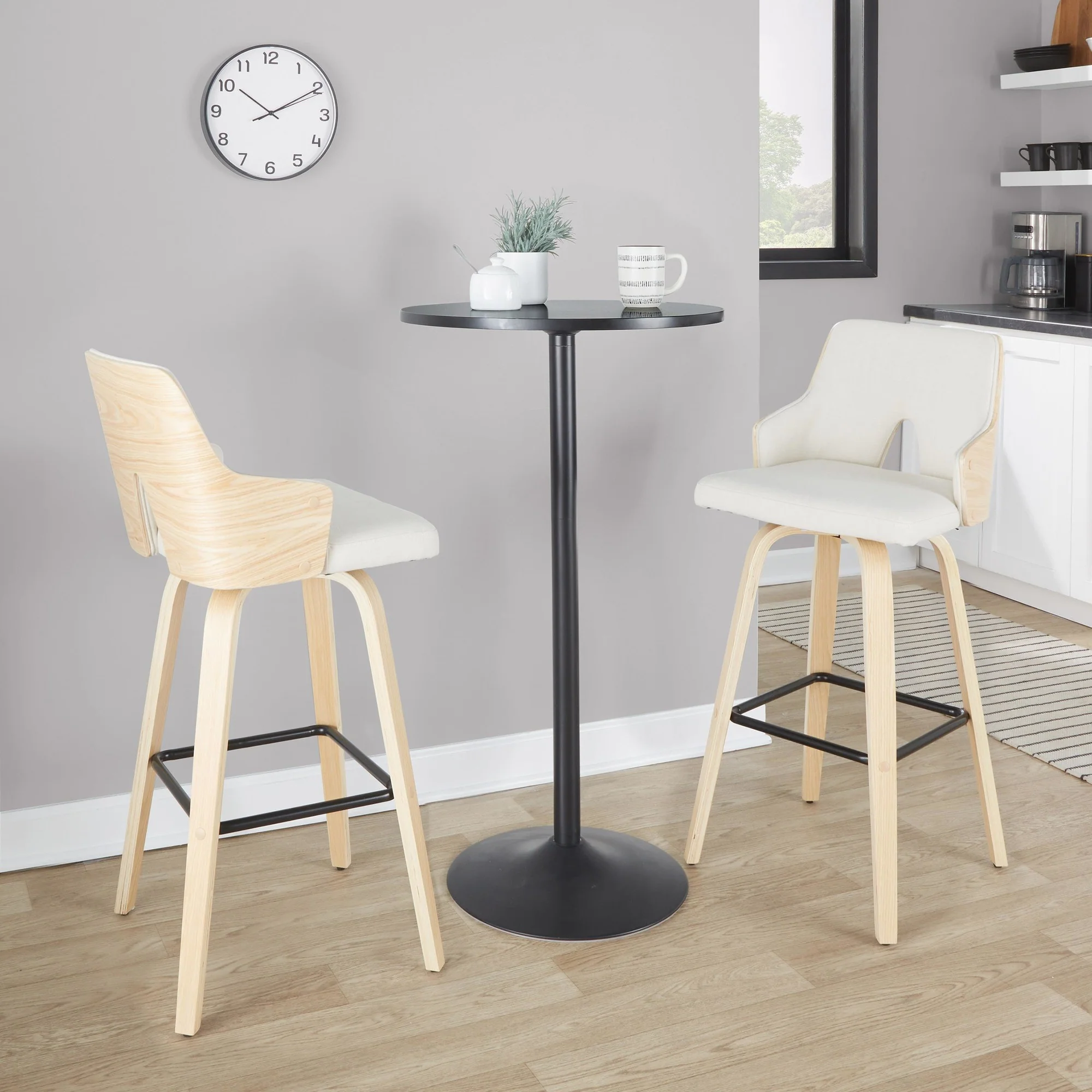 Stella 30" Fixed-Height Barstool - Set of 2 Cream By LumiSource