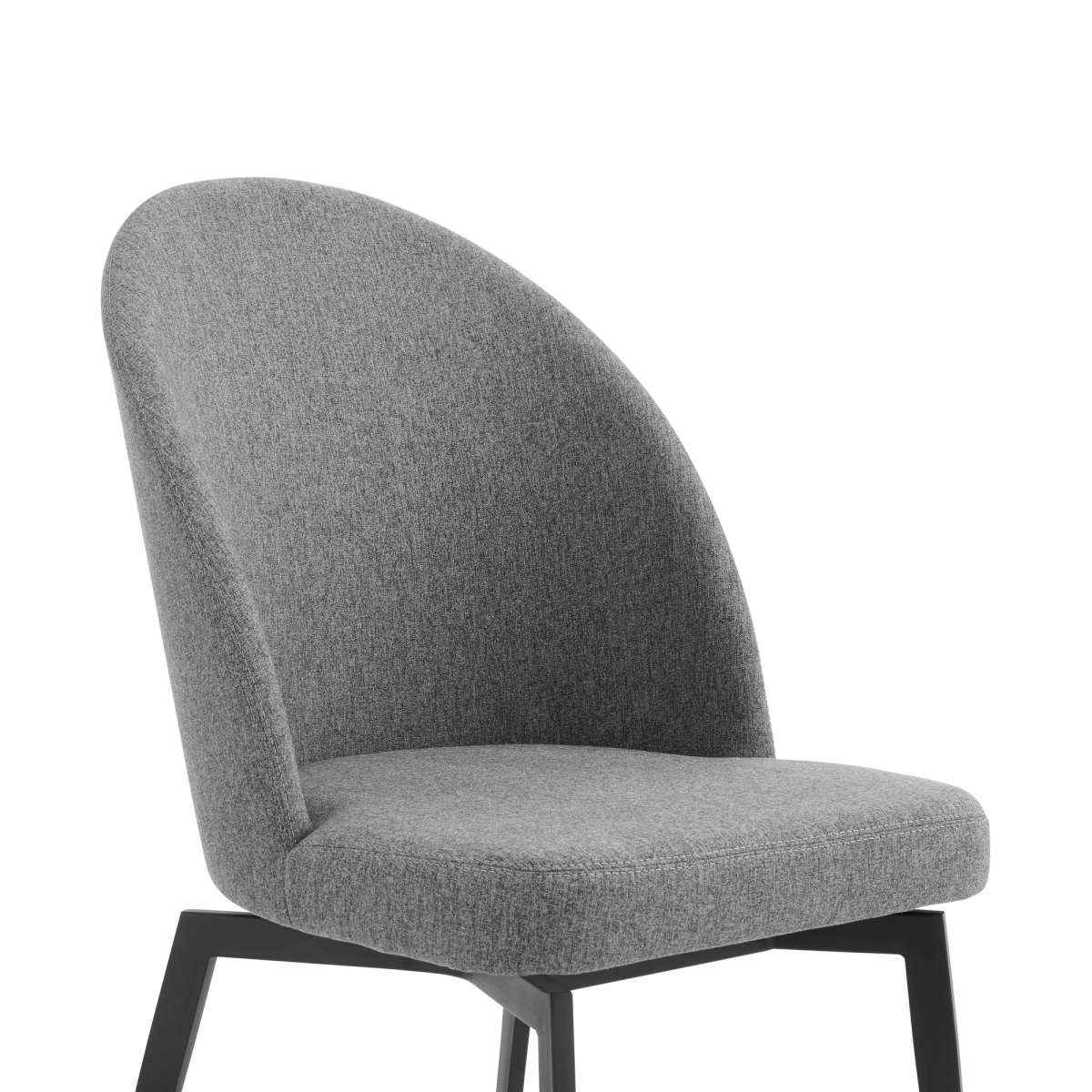 Sunny Swivel Gray Fabric and Metal Dining Room Chairs - Set of 2 By Armen Living - Image 3