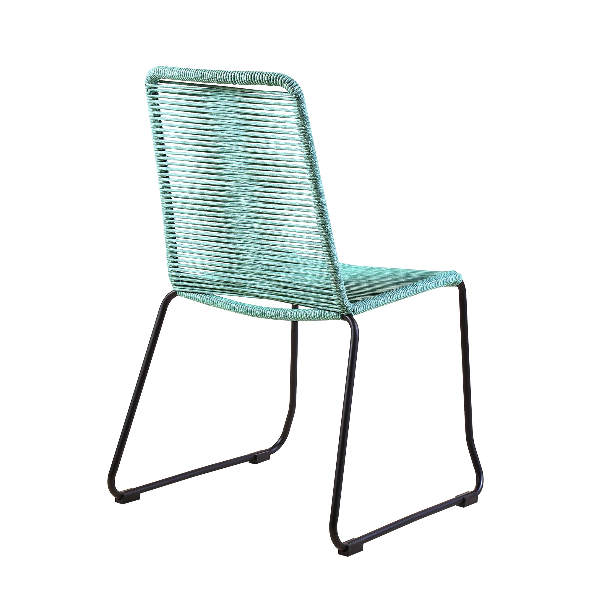 Sydney and Shasta 3 Piece Outdoor Patio 36" Dining Set in Black Eucalyptus Wood and Black Rope By Armen Living - Image 24