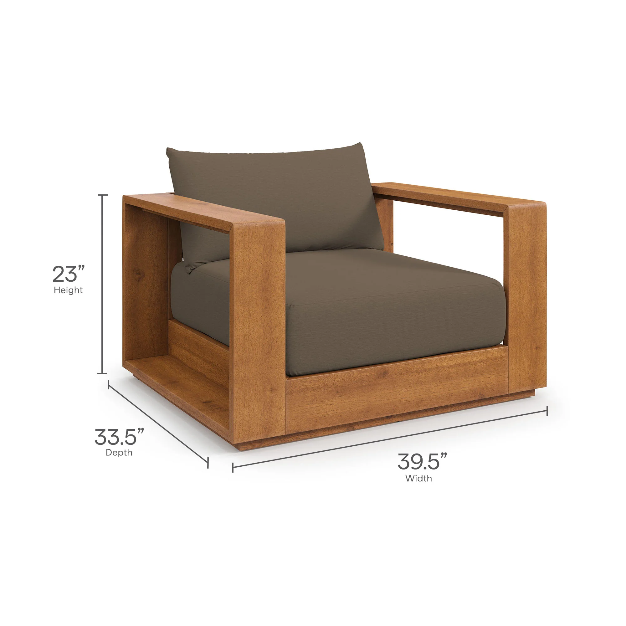 Tahoe 2-Piece Outdoor Patio Acacia Wood Armchair and Ottoman Set by Modway - Image 7