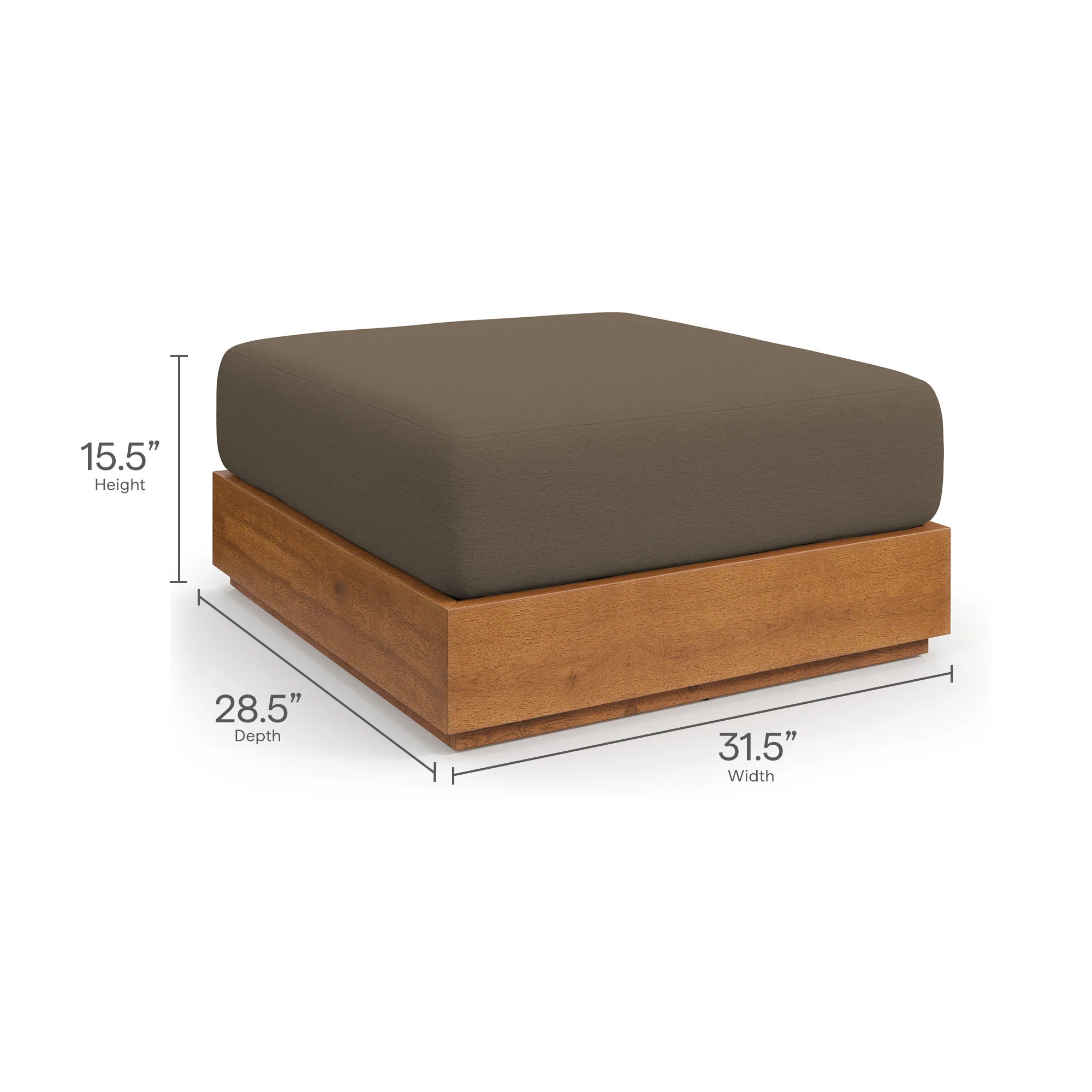 Tahoe 2-Piece Outdoor Patio Acacia Wood Armchair and Ottoman Set by Modway - Image 8
