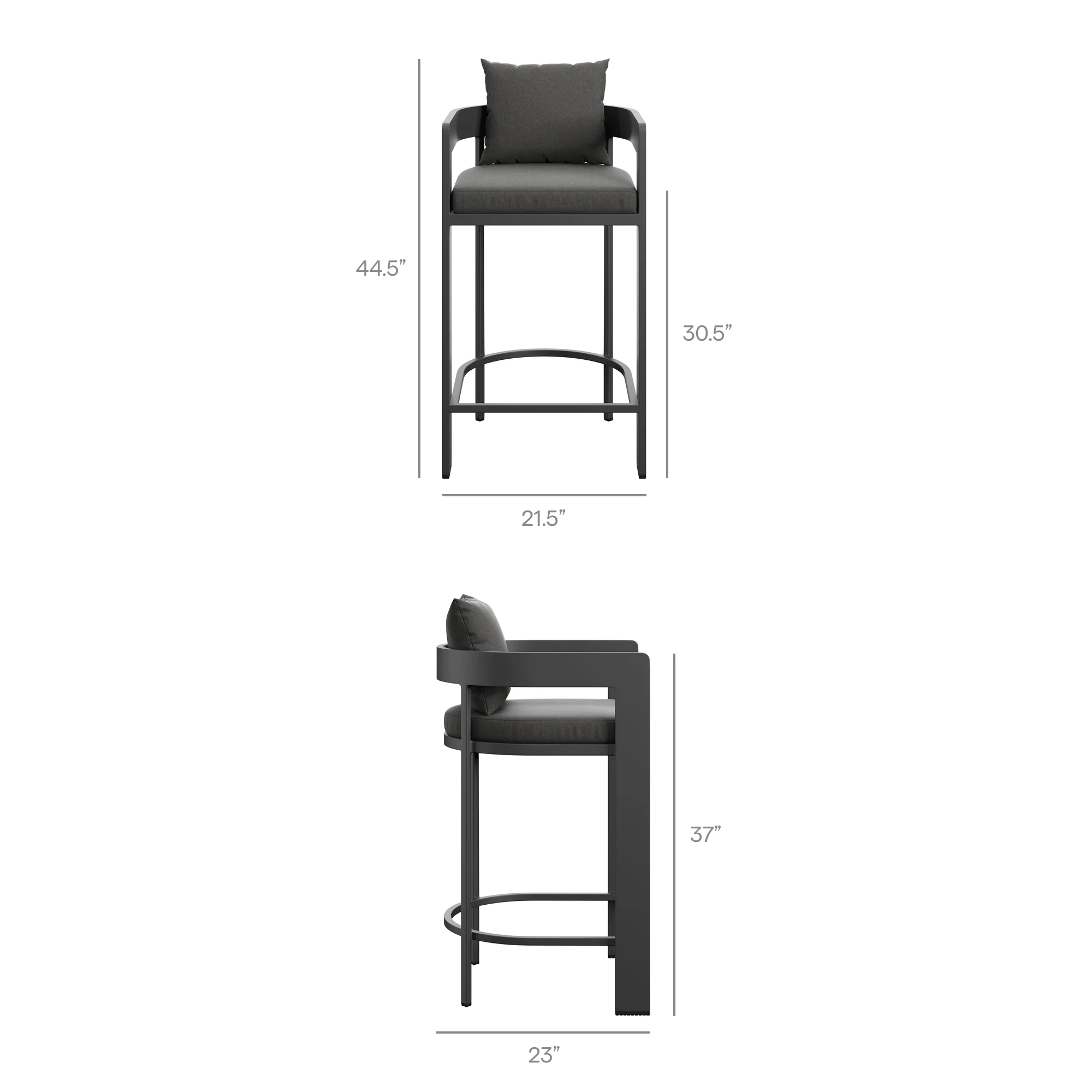 Tahoe 3-Piece Outdoor Patio Aluminum Bar Set by Modway - Image 7