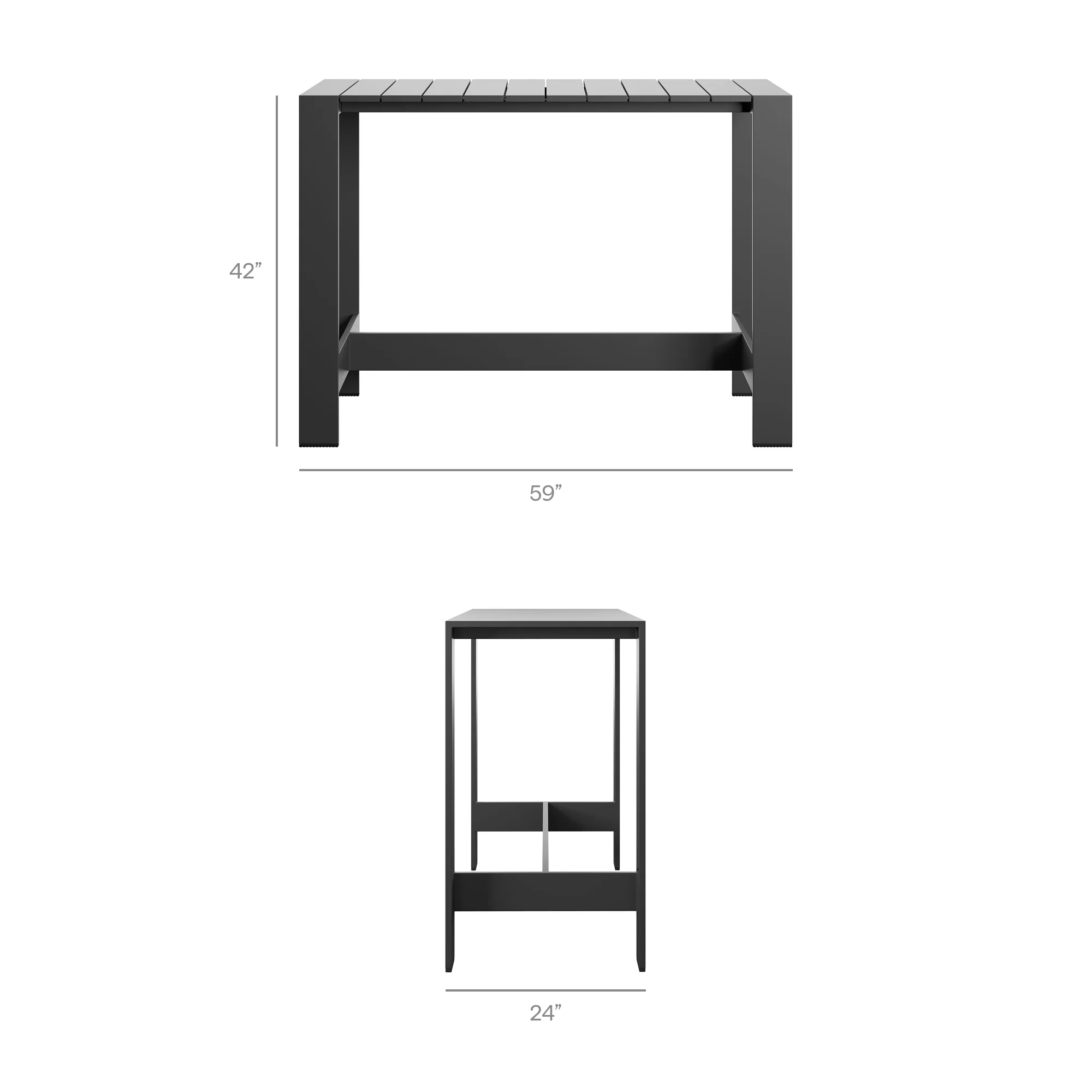 Tahoe 3-Piece Outdoor Patio Aluminum Bar Table Set by Modway - Image 20