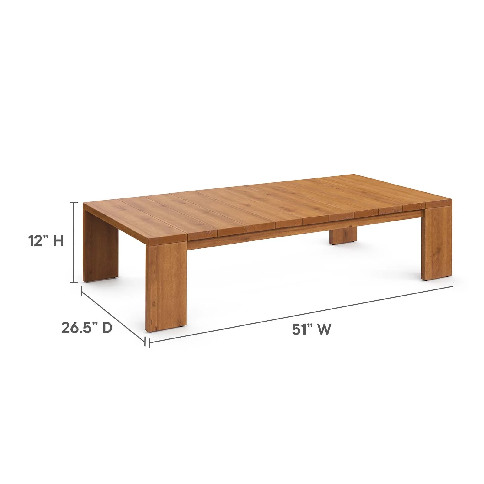 Tahoe Outdoor Patio Acacia Wood 5-Piece Furniture Set By Modway - EEI-6801 - Image 9