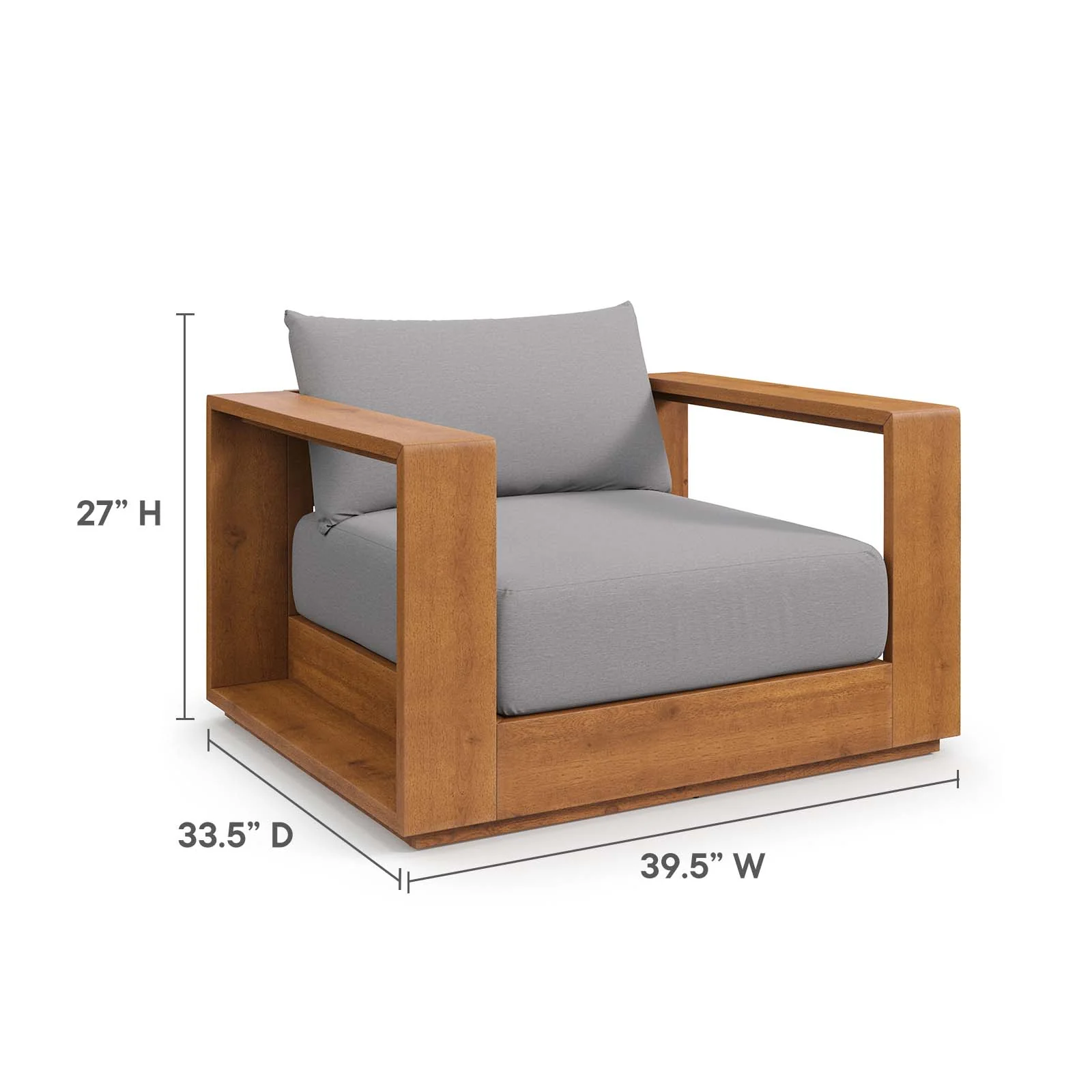 Tahoe Outdoor Patio Acacia Wood Chair By Modway - EEI-6782 - Image 8