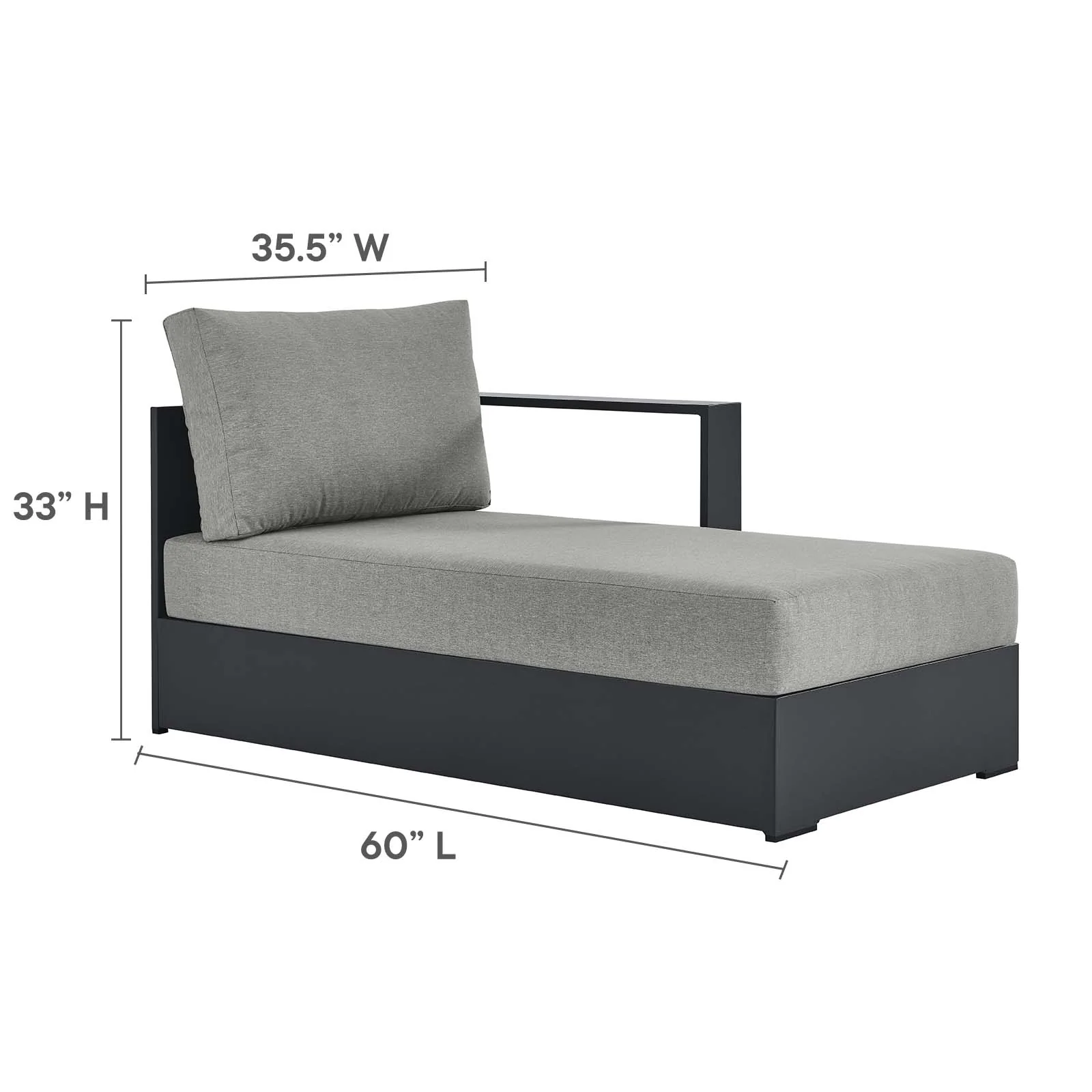Tahoe Outdoor Patio Powder-Coated Aluminum 2-Piece Right-Facing Chaise Sectional Sofa Set By Modway - EEI-6669 - Image 12