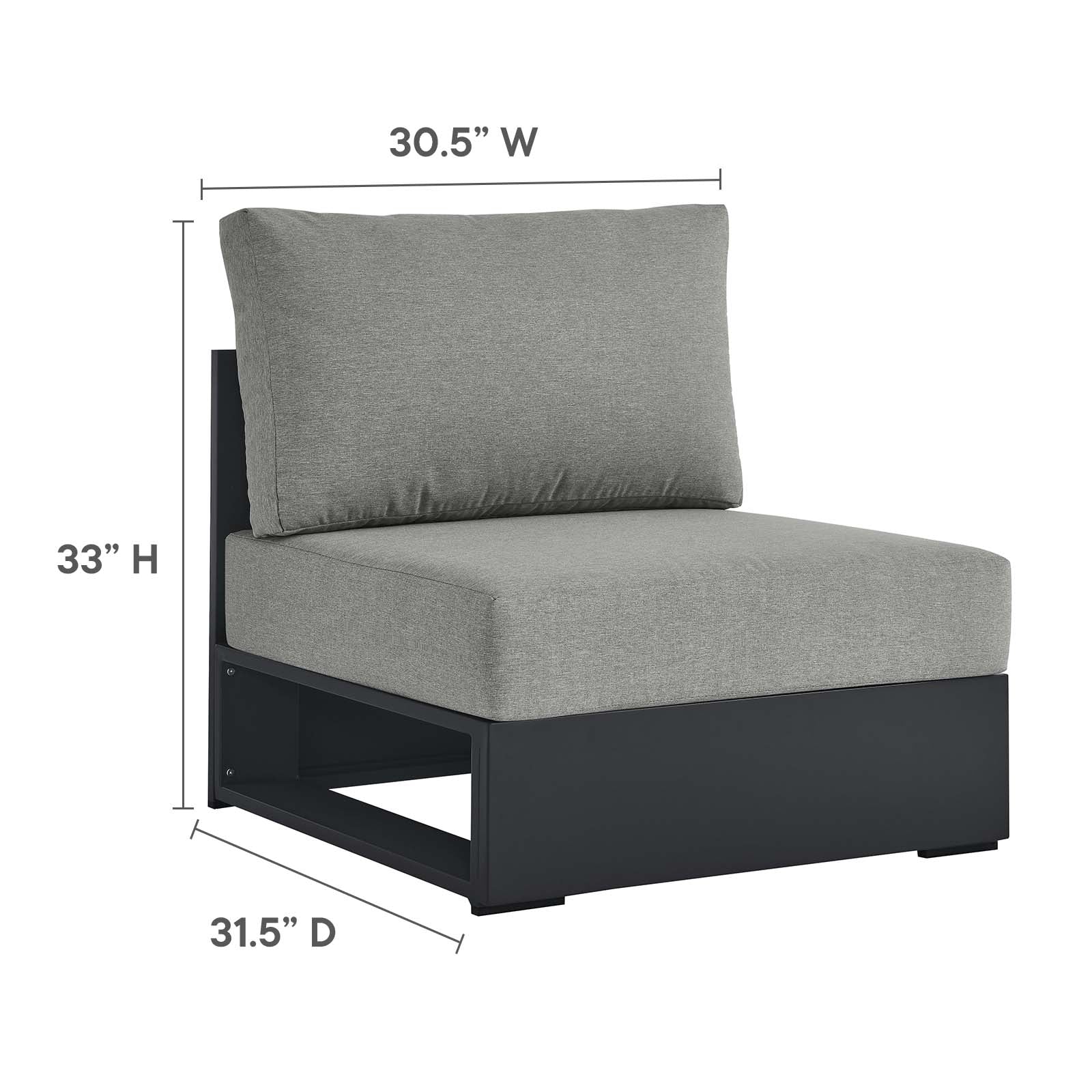 Tahoe Outdoor Patio Powder-Coated Aluminum 4-Piece Sectional Sofa Set By Modway - EEI-6676 - Image 13