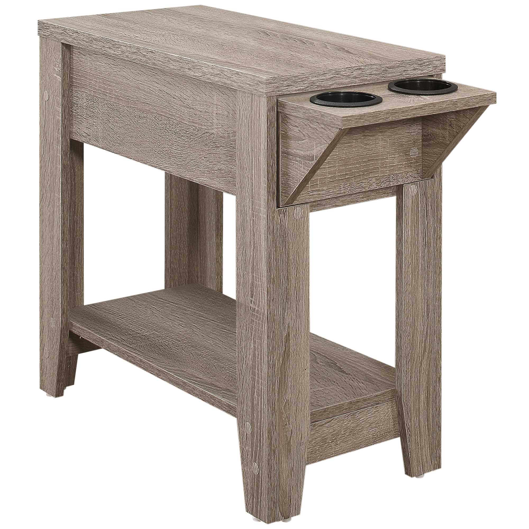 Taupe Wood End Table With Shelf By Homeroots