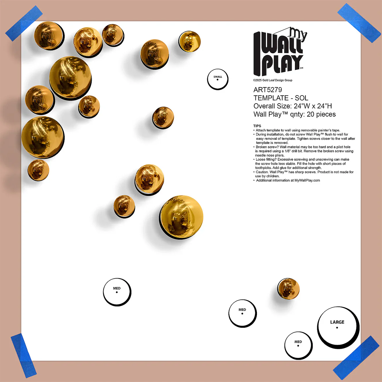Template Kit - SOL Orb, ~24"x24" Matte By Gold Leaf - Image 2