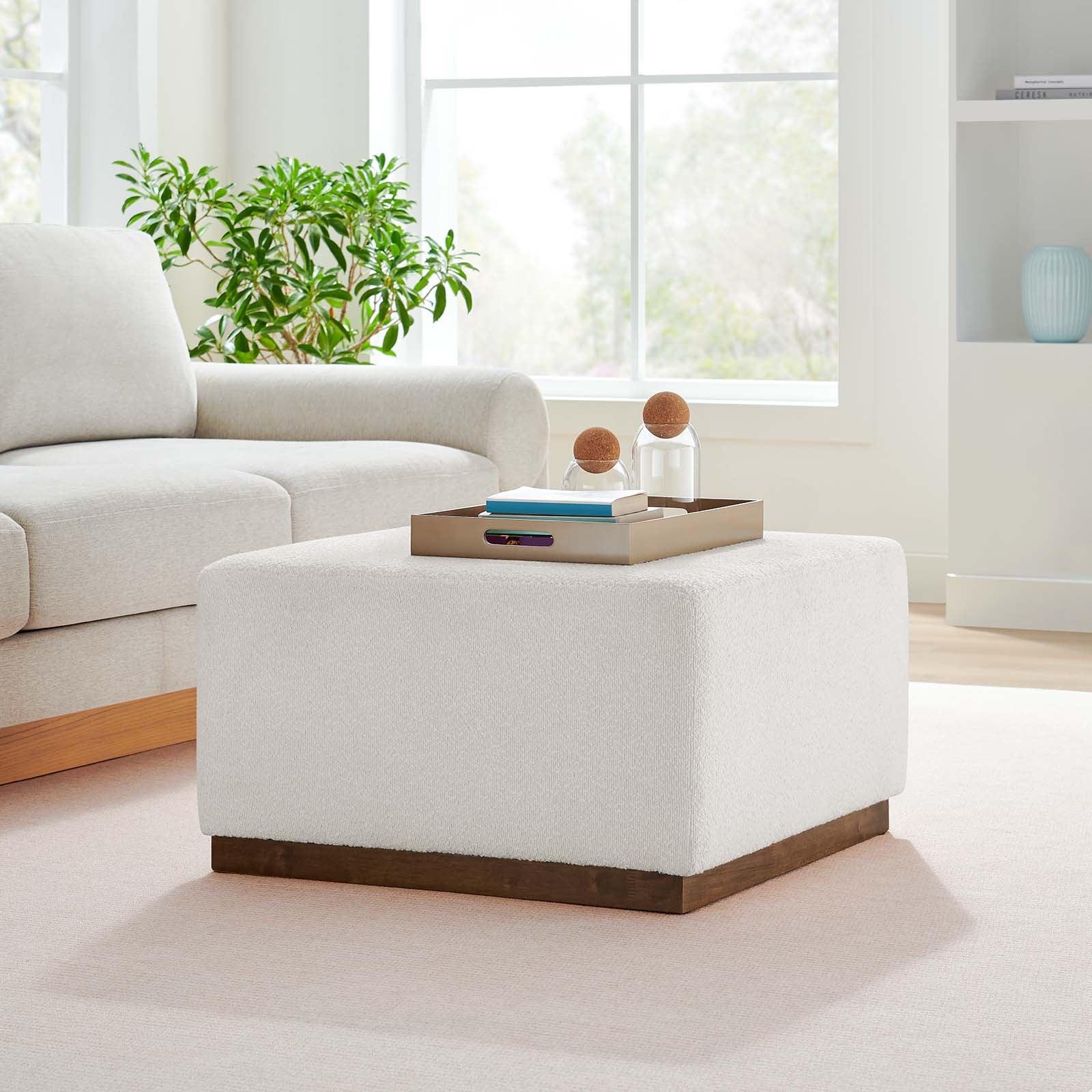 Tilden Large 28" Square Boucle Upholstered Ottoman By Modway - EEI-6644