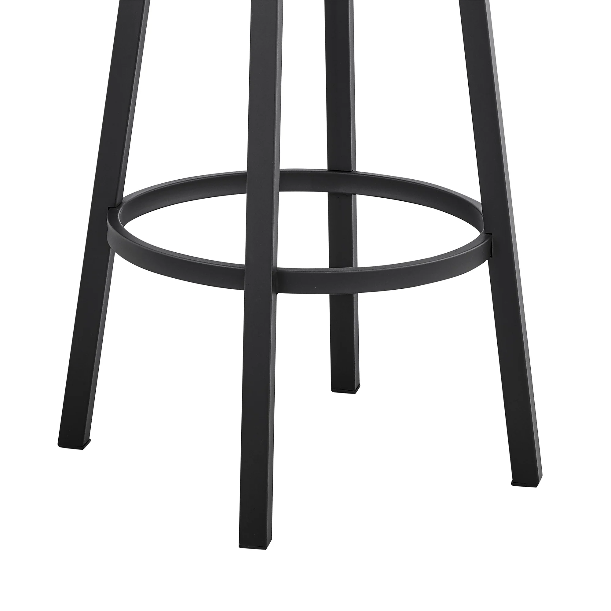 Titana 26" Counter Height Swivel Black Faux Leather and Metal Bar Stool By Armen Living - Image 8