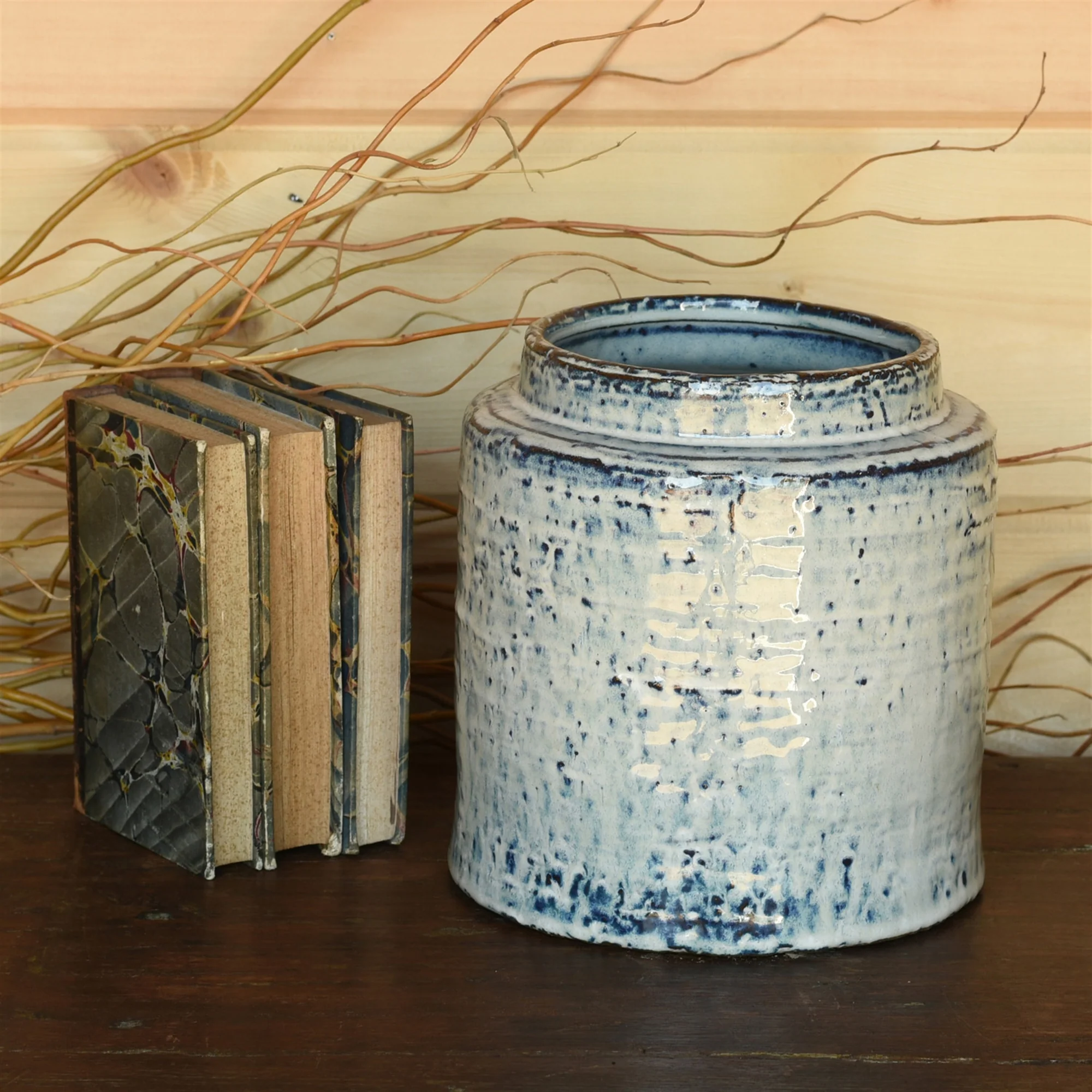 Toku Crock, Ceramic - Indigo Set Of 2 By HomArt