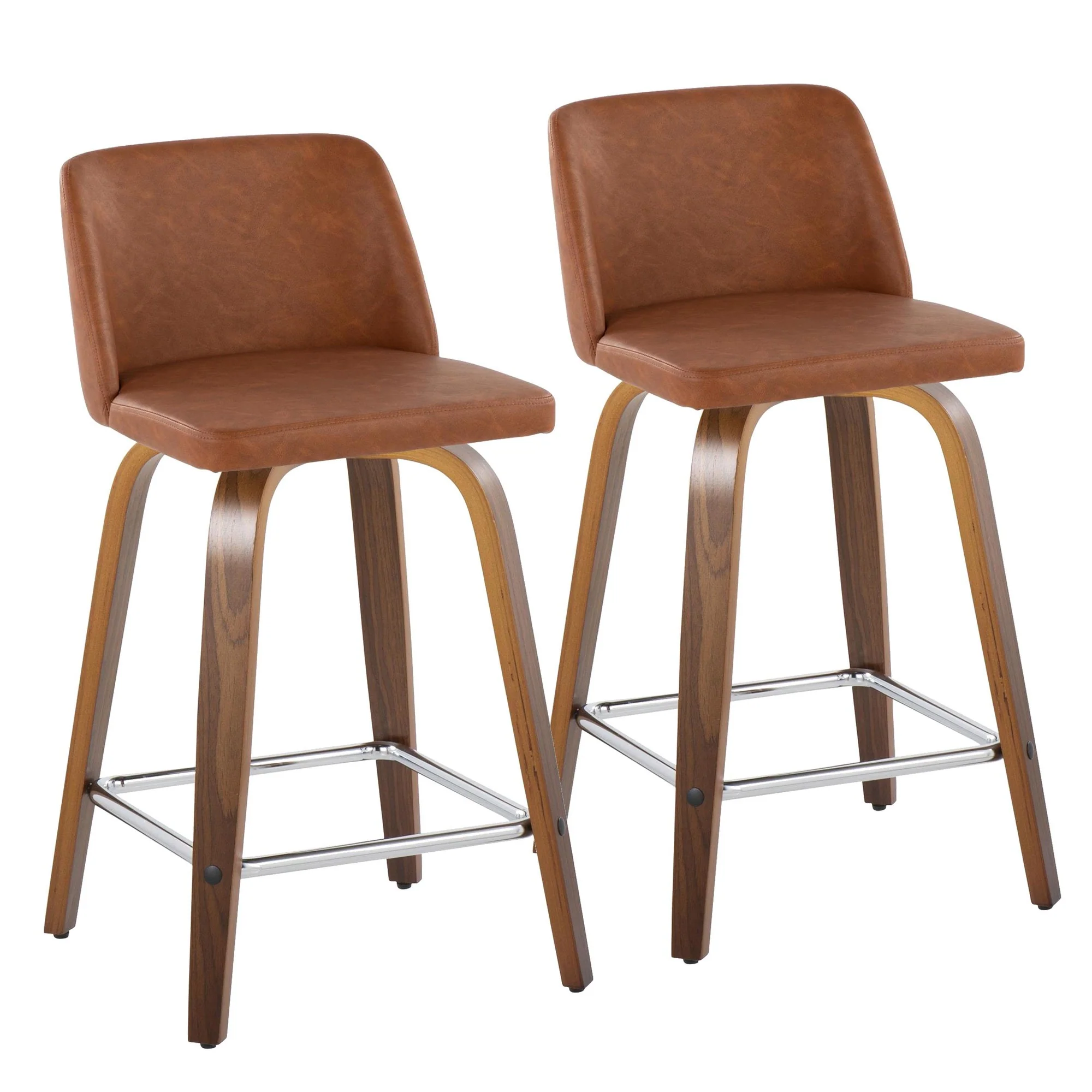 Toriano 24" Fixed Height Counter Stool - Set of 2 Brown By LumiSource