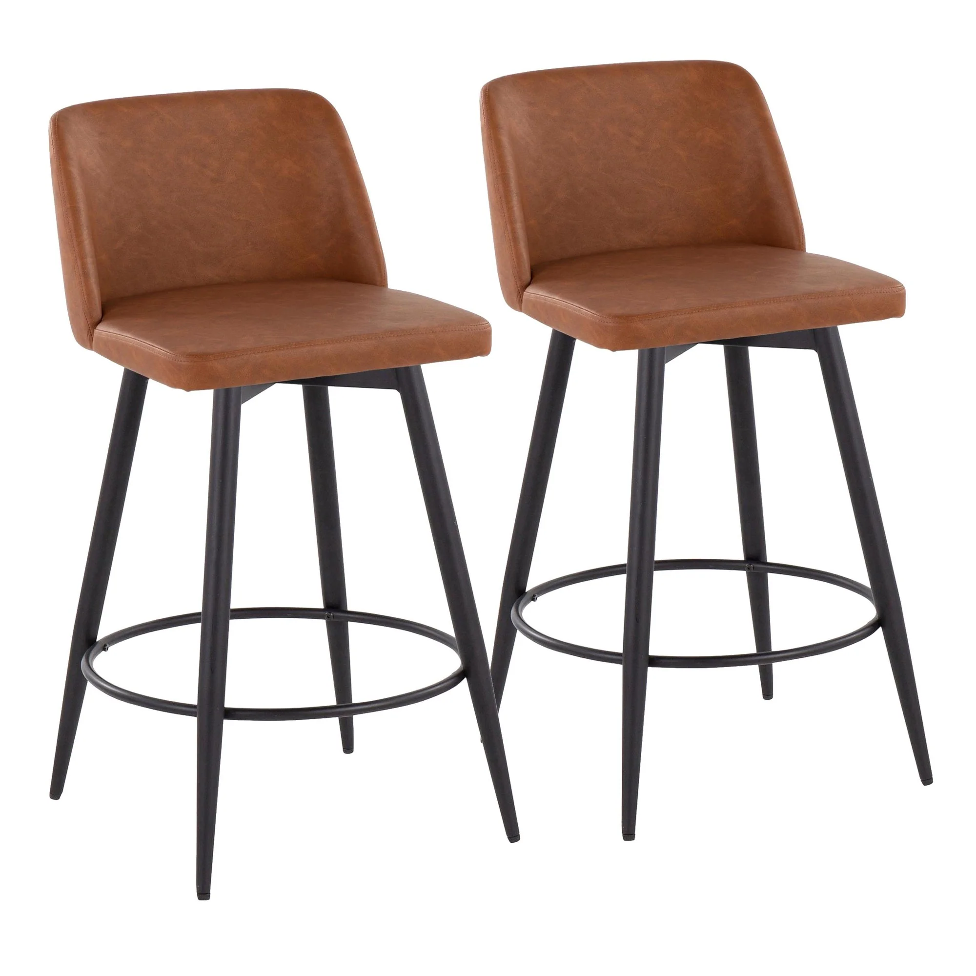 Toriano 26" Fixed Height Counter Stool - Set of 2 Cream By LumiSource - B26-TRNOPU-55TPRZQ2 BKCAM2