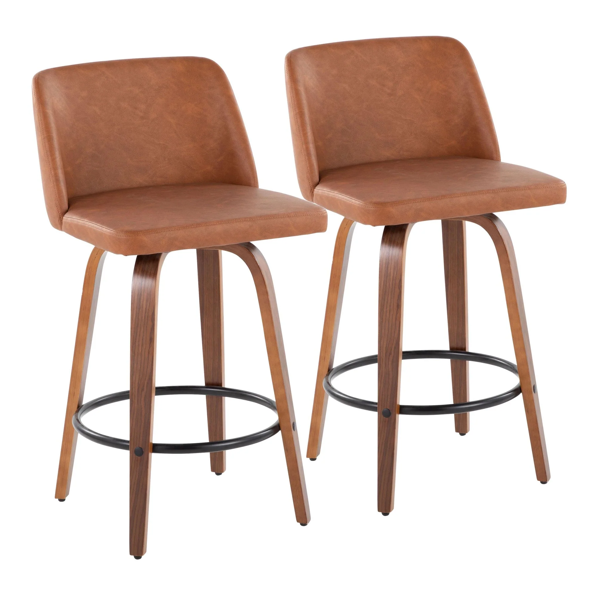 Toriano 26" Counter Stool - Set of 2 Brown Black By LumiSource