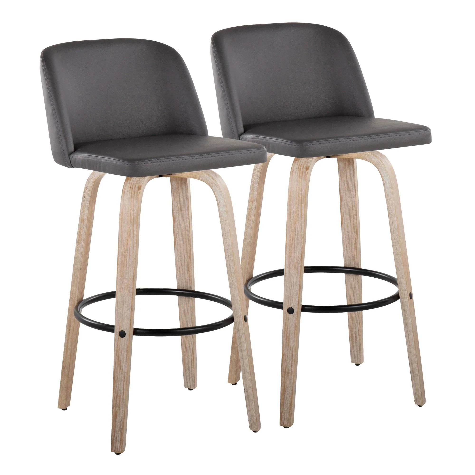 Toriano 26" Fixed Height Counter Stool - Set of 2 Cream By LumiSource - B26-TRNOPU-GRTZQ2 BNCR2 - Image 28
