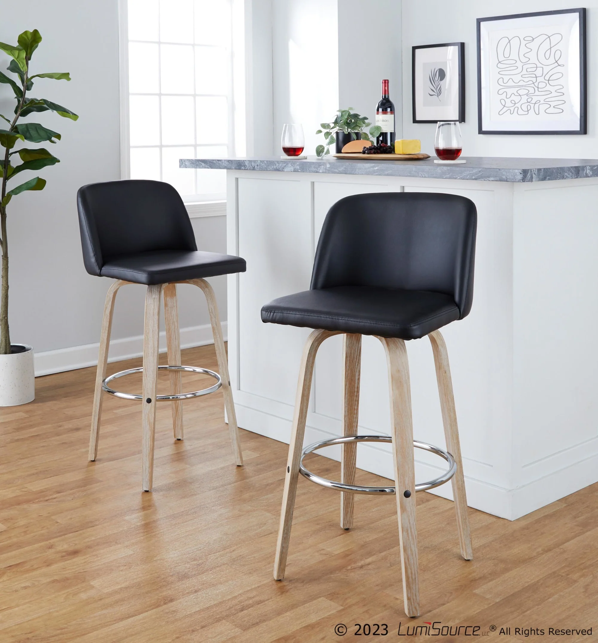 Toriano 30" Fixed-Height Barstool - Set of 2 By LumiSource - B30-TRNOFB-GRTZR2 WWBU2 - Image 10