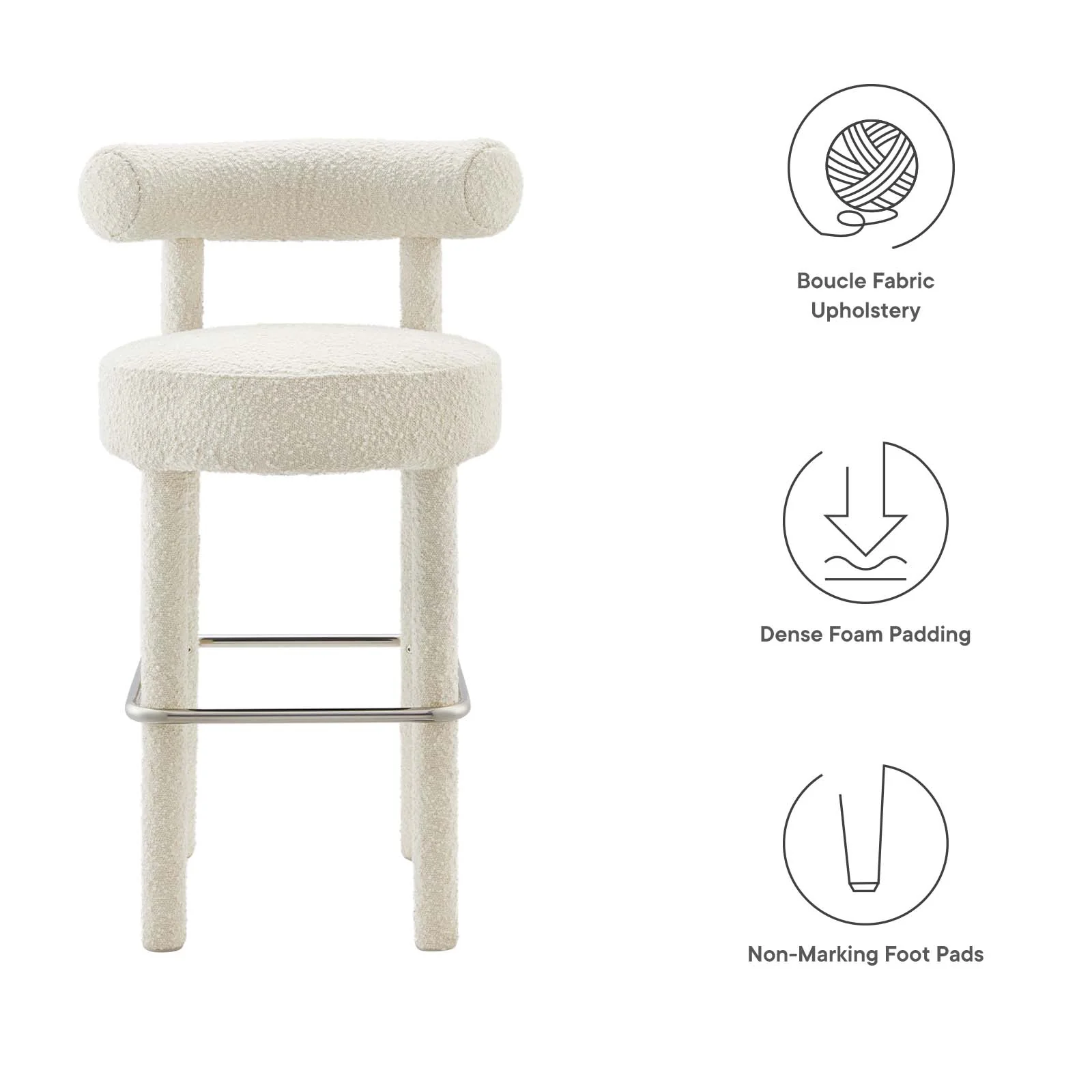 Toulouse Boucle Fabric Bar Stool By Modway - EEI-6385 - Image 15