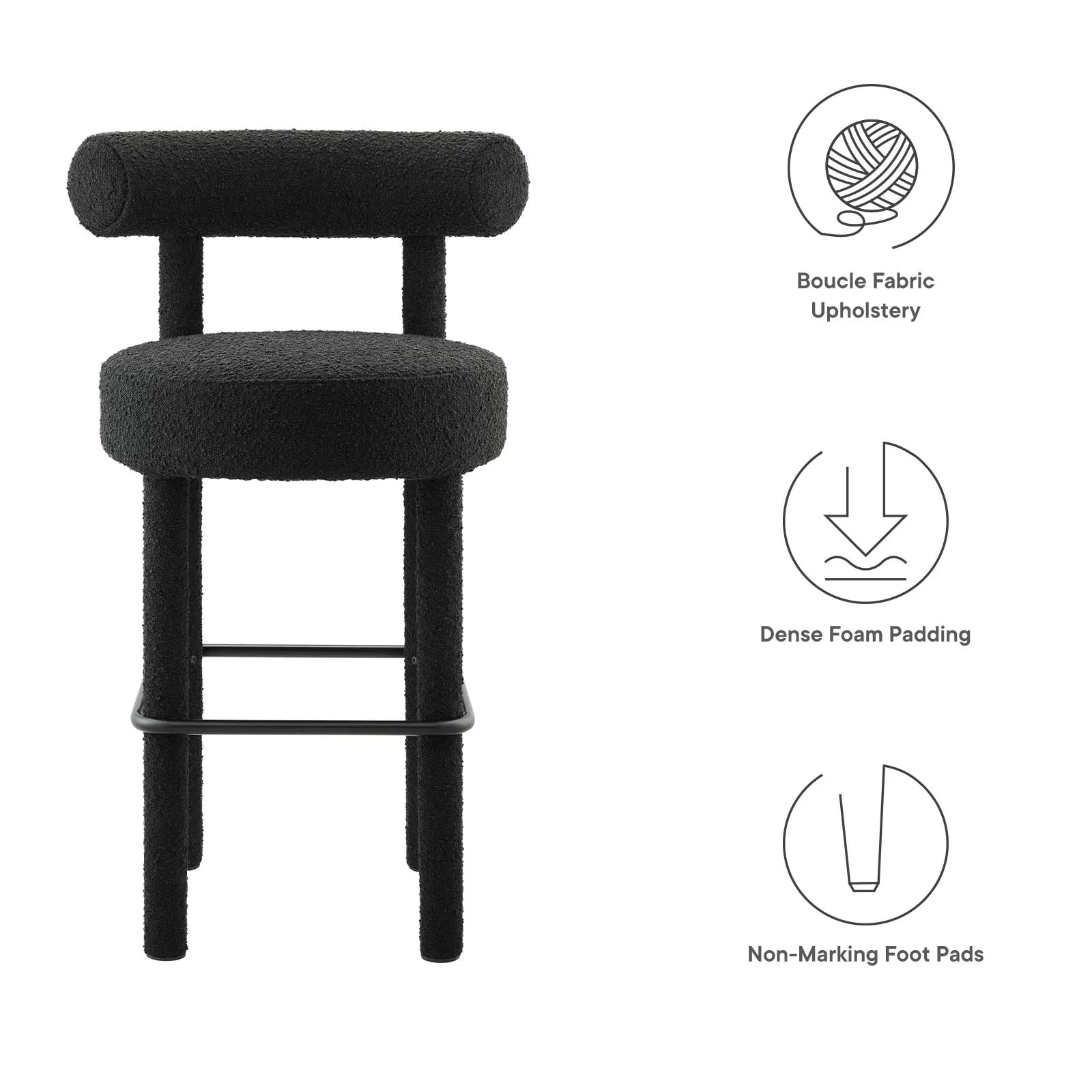 Toulouse Boucle Fabric Bar Stool - Set of 2 By Modway - EEI-6709 - Image 9
