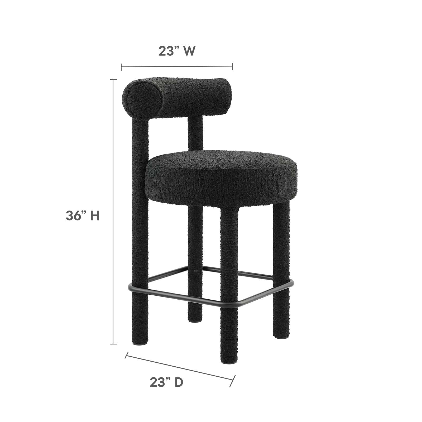 Toulouse Boucle Fabric Counter Stool By Modway - EEI-6383 - Image 8
