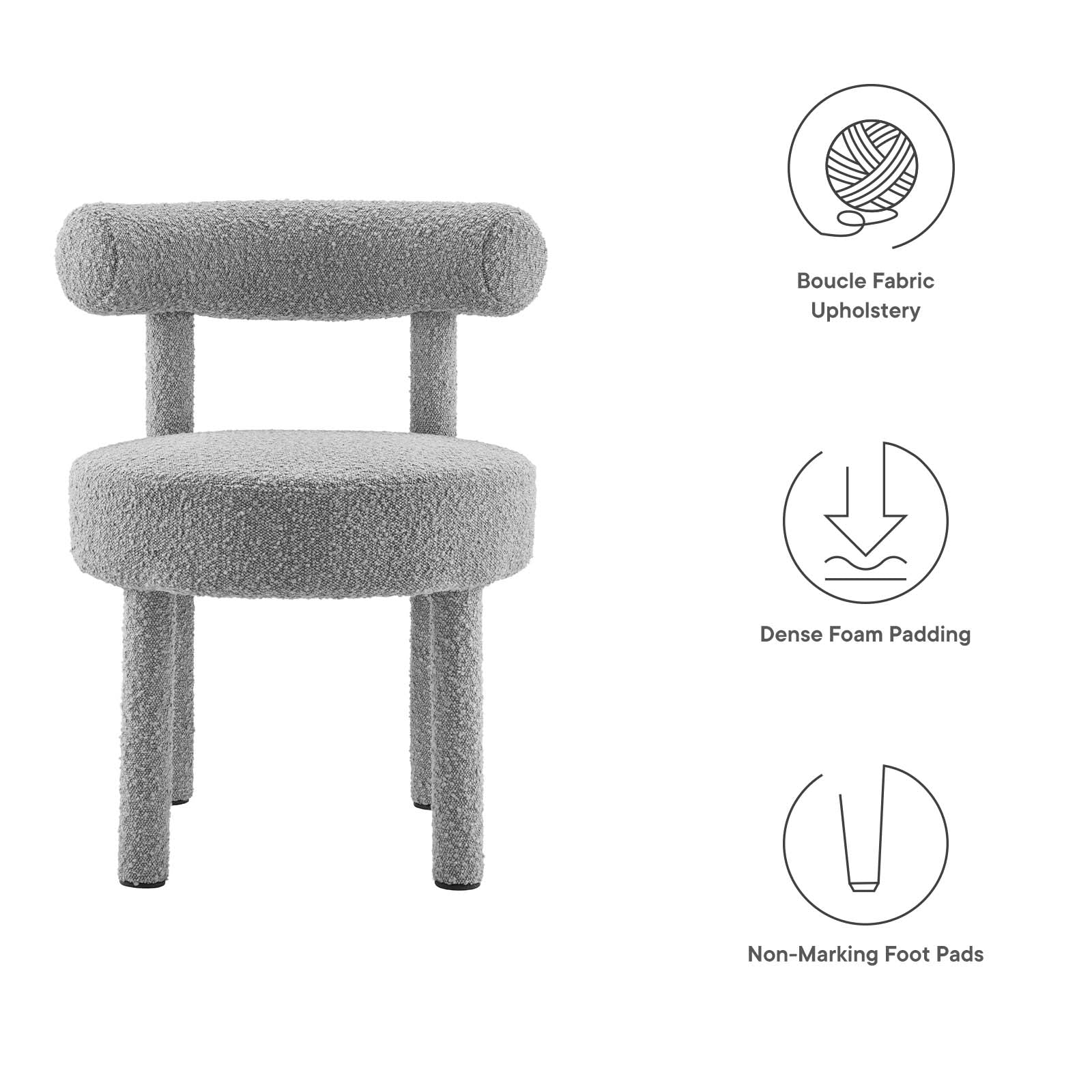Toulouse Boucle Fabric Dining Chair - Set of 2 By Modway - EEI-6705 - Image 29