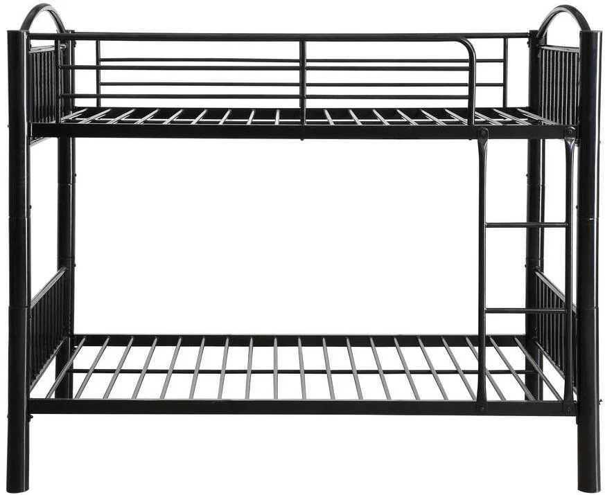 Twin Over Twin Black Metal Bunk Bed By Homeroots - 286163