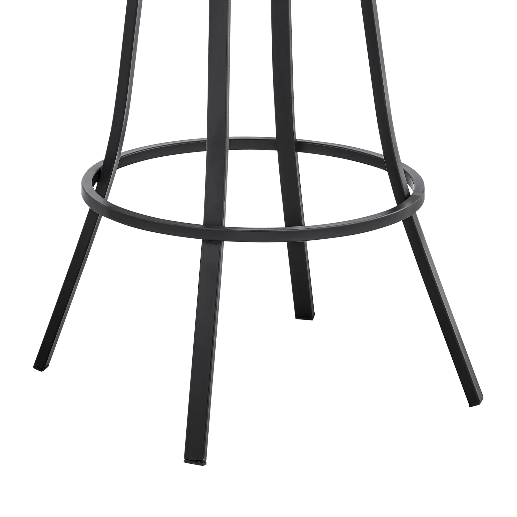 Valerie 26" Swivel Slate Grey Faux Leather and Black Metal Bar Stool By Armen Living - Image 8