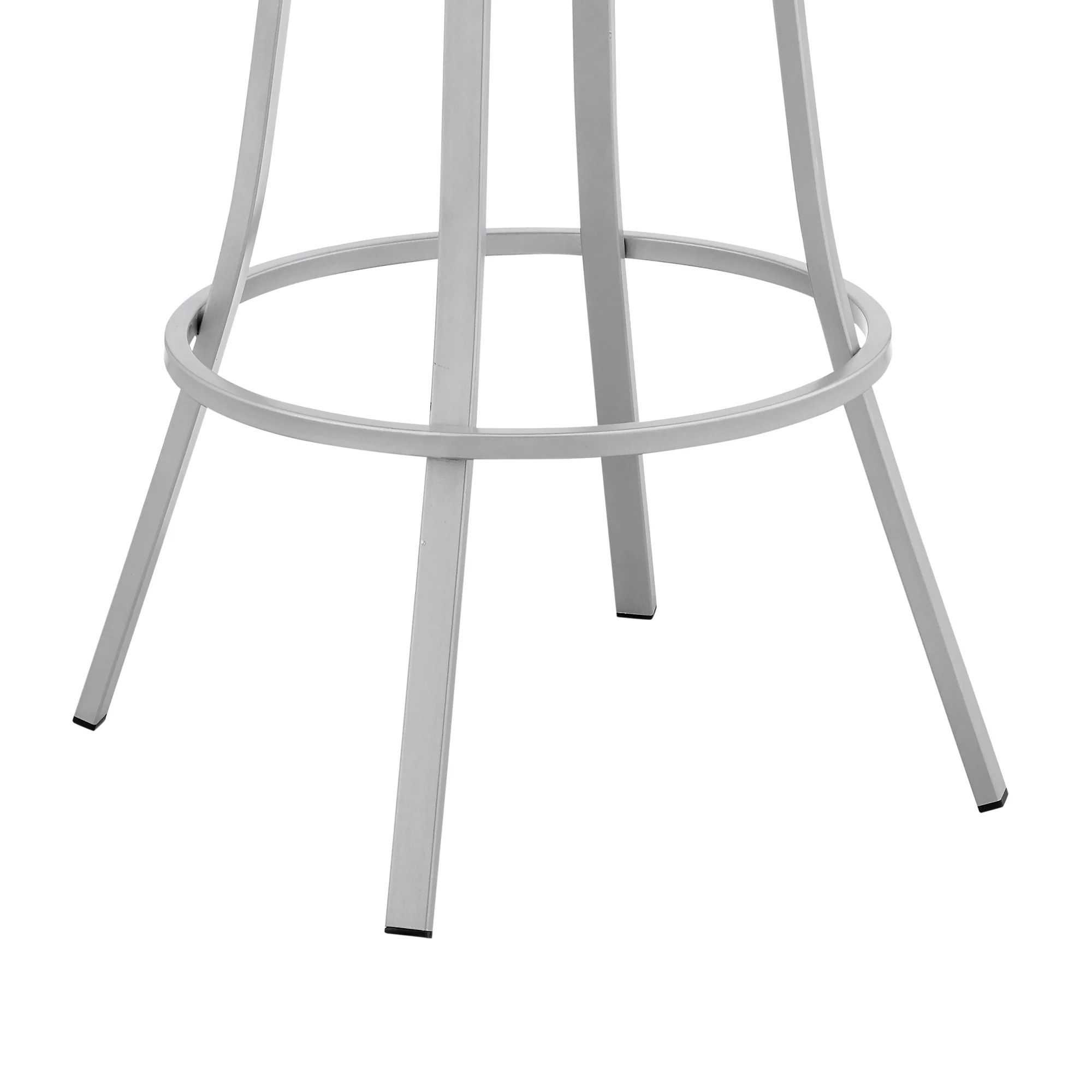 Valerie 30" Swivel Slate Grey Faux Leather and Silver Metal Bar Stool By Armen Living - Image 8