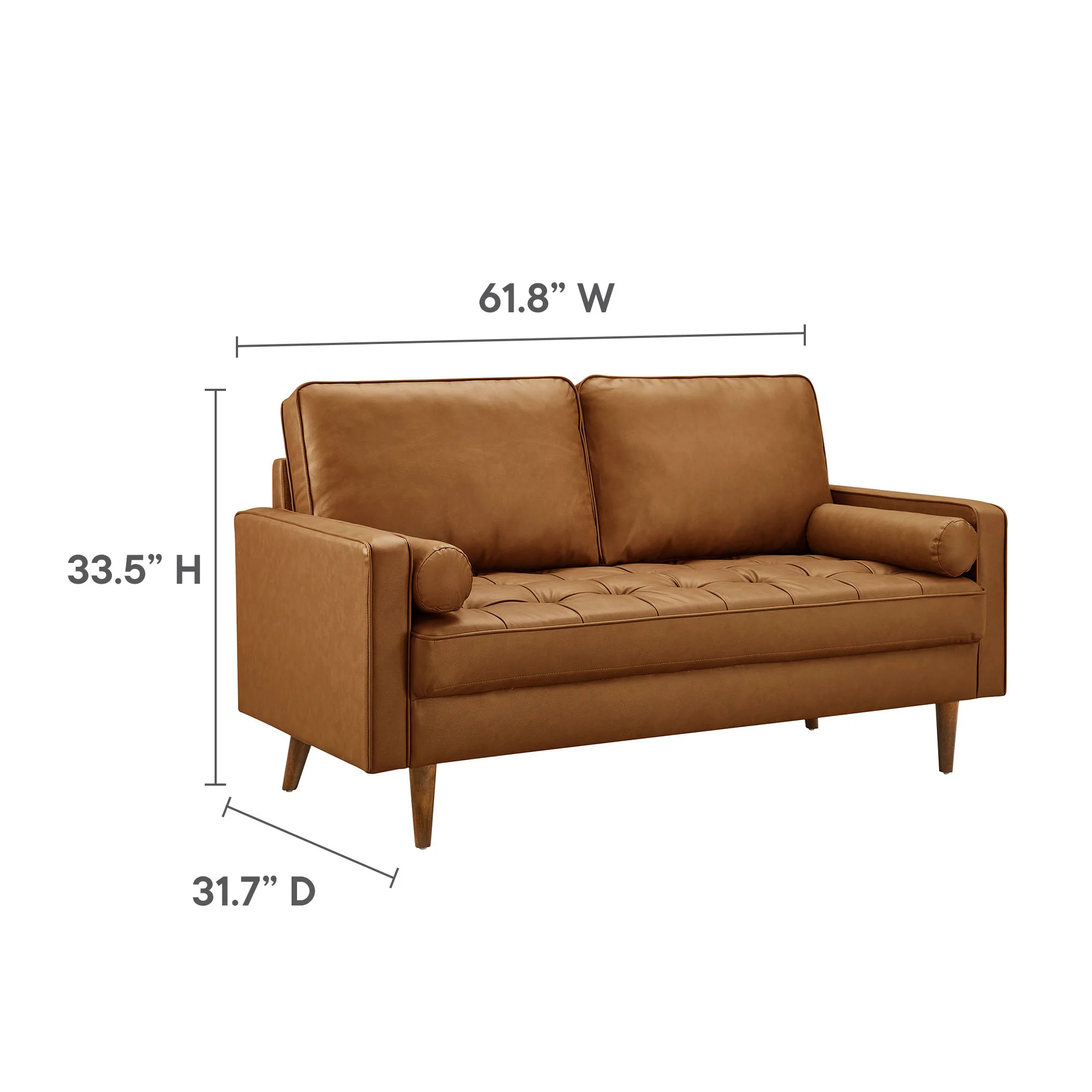 Valour Tufted Vegan Leather Loveseat by Modway - Image 18