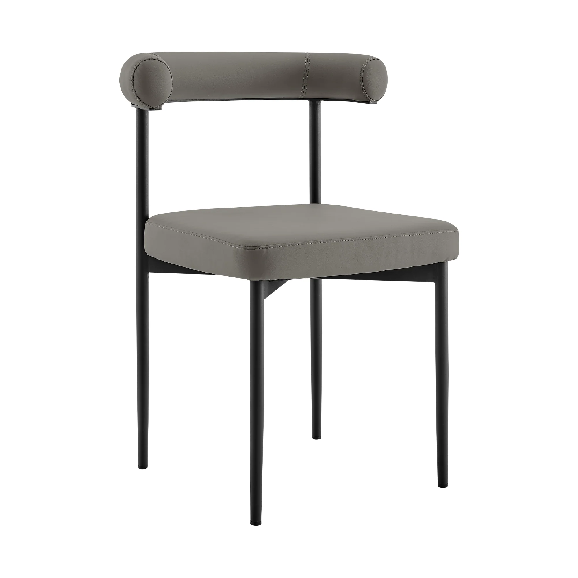 Veronica Shannon 5 Piece Round Glass Dining Table Set with Gold Brushed Stainless Steel and Taupe Fabric By Armen Living - Image 73