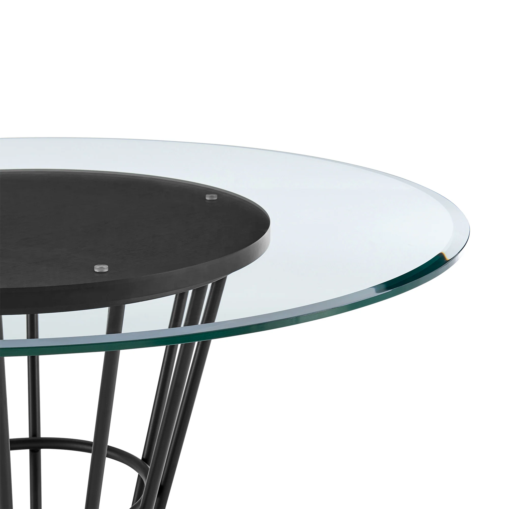 Veronica Shannon 5 Piece Round Glass Dining Table Set with Gold Brushed Stainless Steel and Taupe Fabric By Armen Living - Image 80
