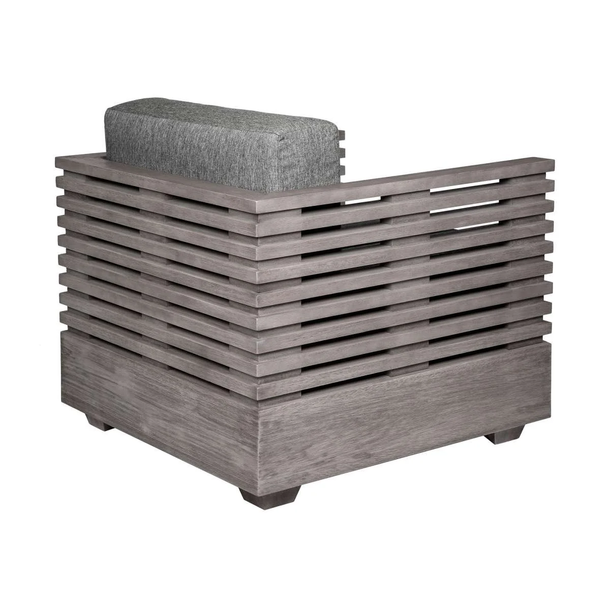 Vivid Outdoor Patio 4 Piece Conversation Set in Gray Eucalyptus Wood with Gray Olefin Cushions
By Armen Living - Image 5
