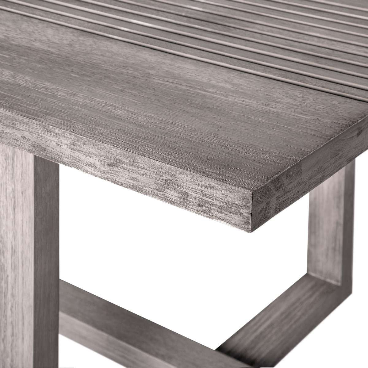 Vivid Outdoor Patio 5 Piece Dining Set in Gray Eucalyptus Wood with Gray Olefin Cushions By Armen Living - Image 7