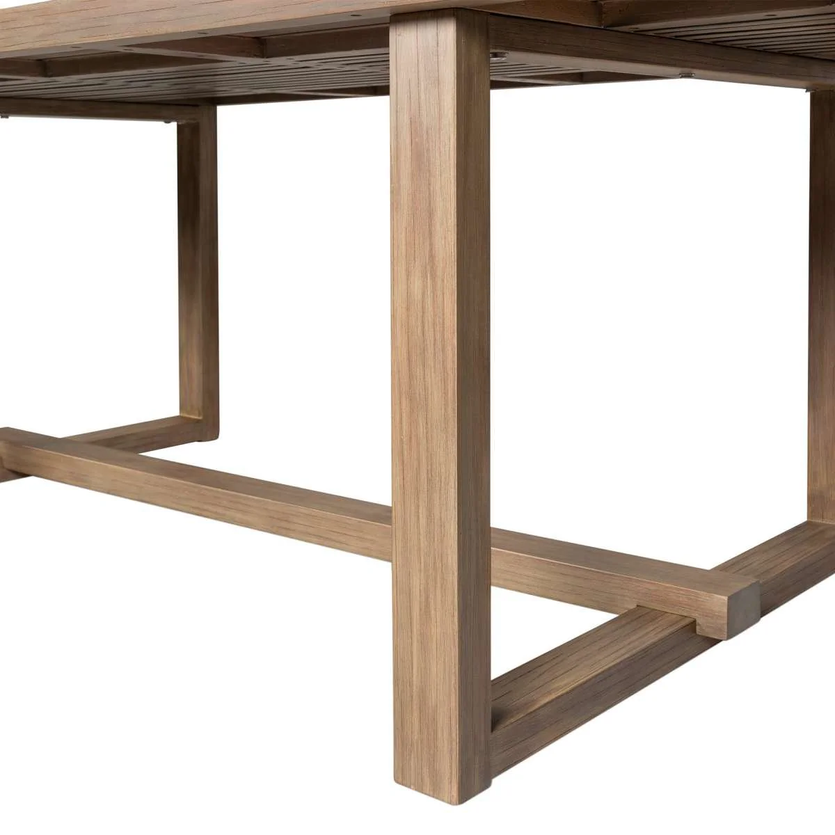 Vivid Outdoor Patio 7 Piece Dining Set in Light Eucalyptus Wood with Taupe Olefin Cushions By Armen Living - Image 7